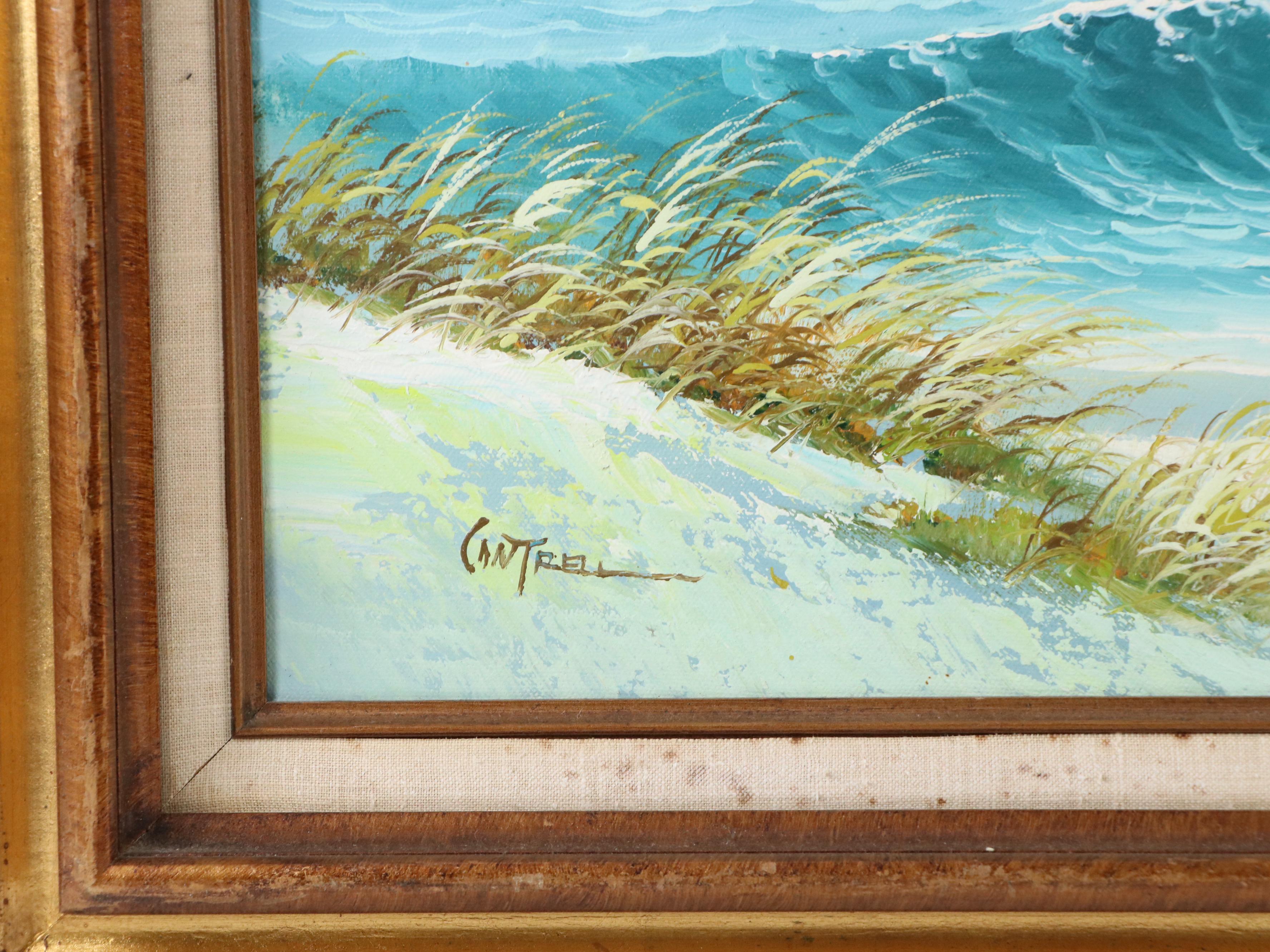 Phillip Cantrell Oil Seascape with Gulls, 20th to Early 21st Century