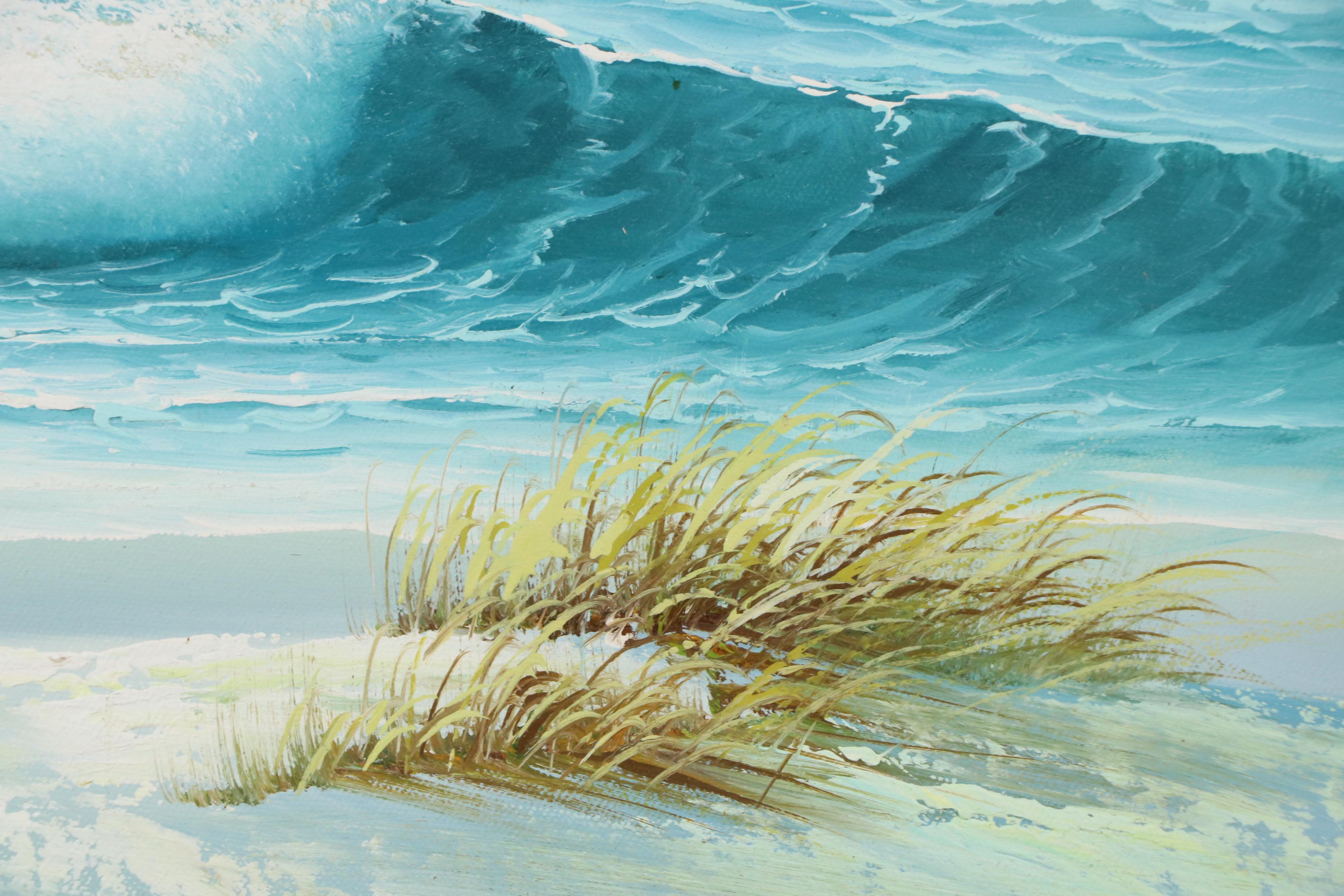 Phillip Cantrell Oil Seascape with Gulls, 20th to Early 21st Century