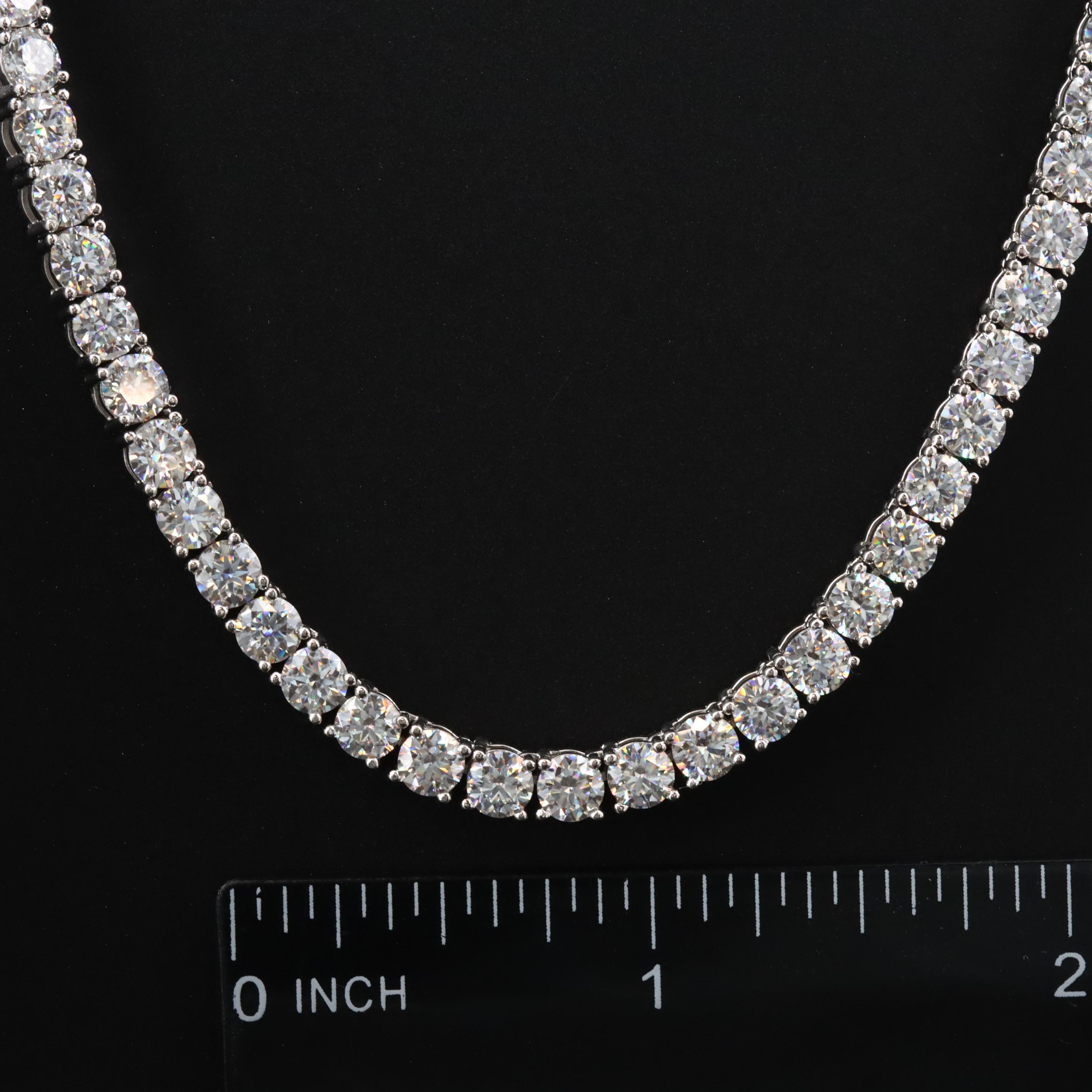 Sterling Moissanite Line Necklace
