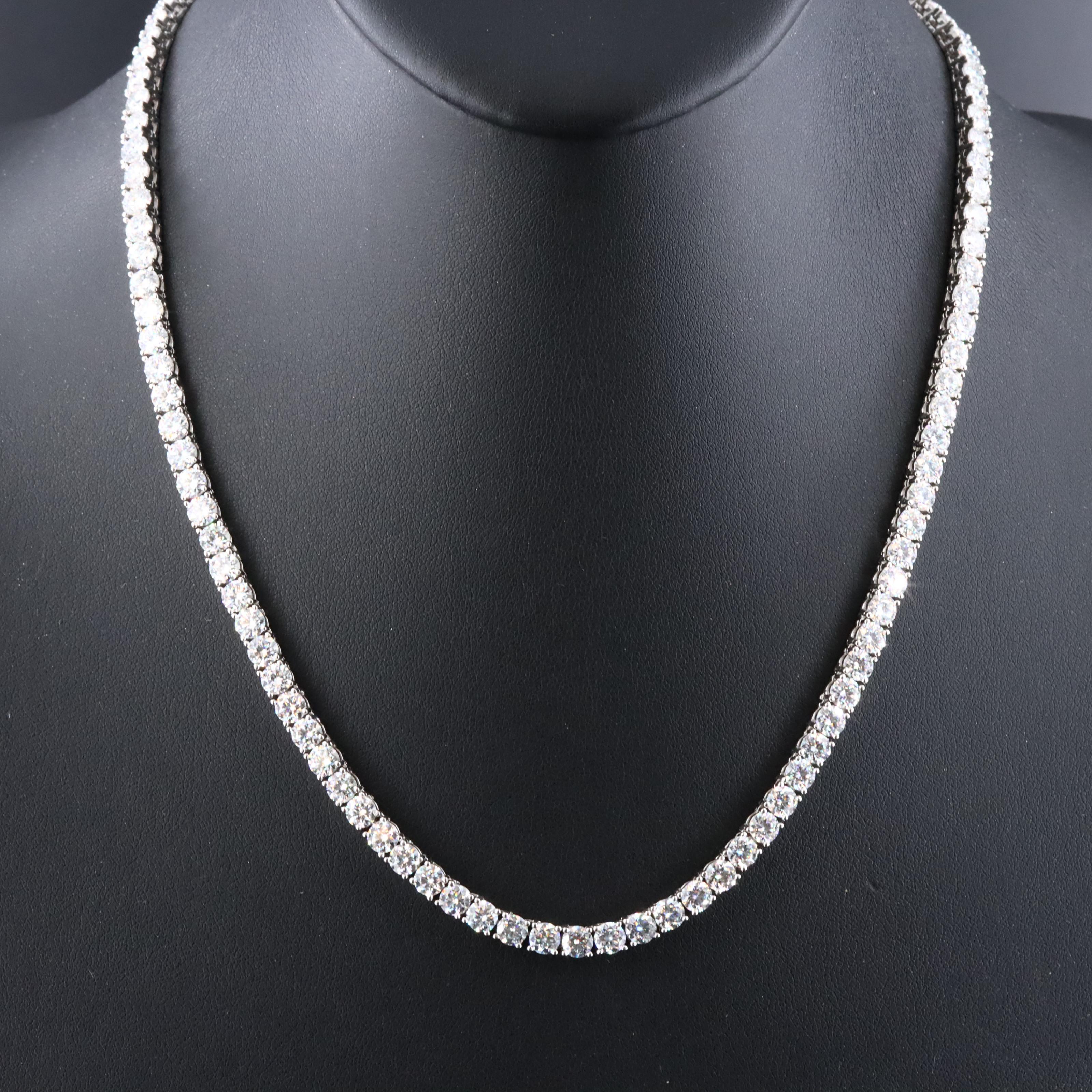 Sterling Moissanite Line Necklace