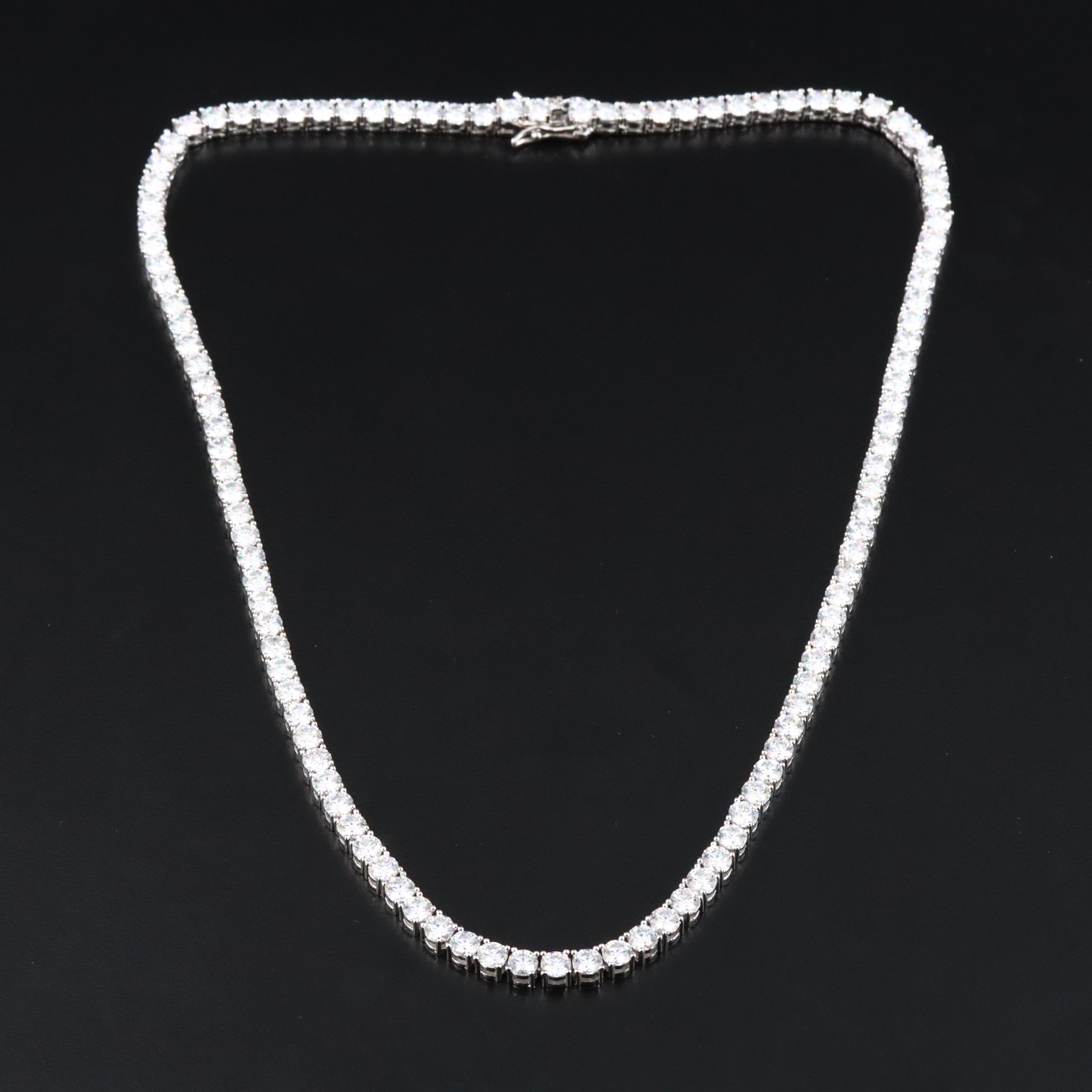 Sterling Moissanite Line Necklace