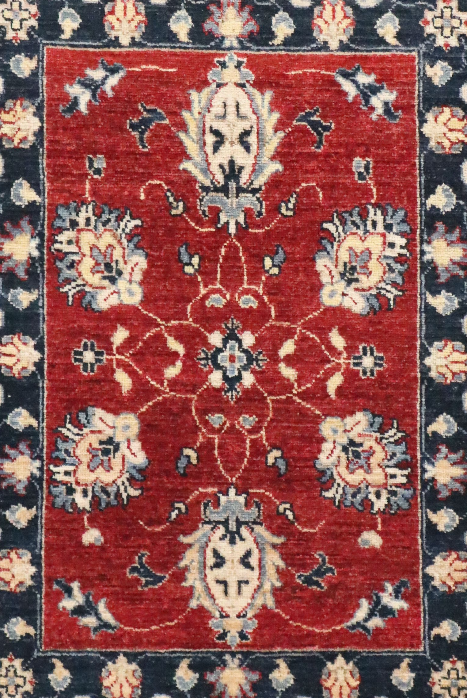 2' x 3' Hand-Knotted Afghan Kazak Accent Rug