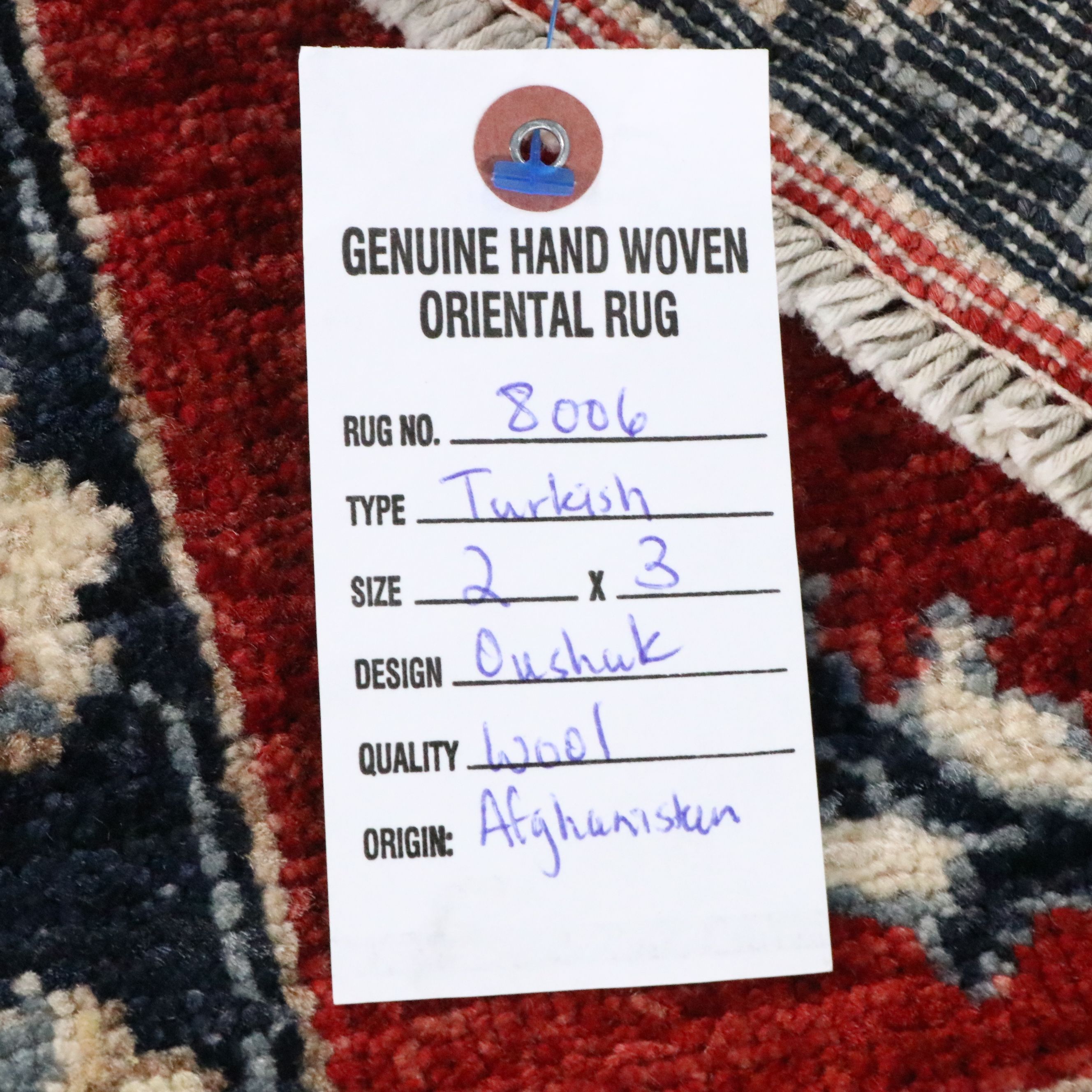 2' x 3' Hand-Knotted Afghan Kazak Accent Rug