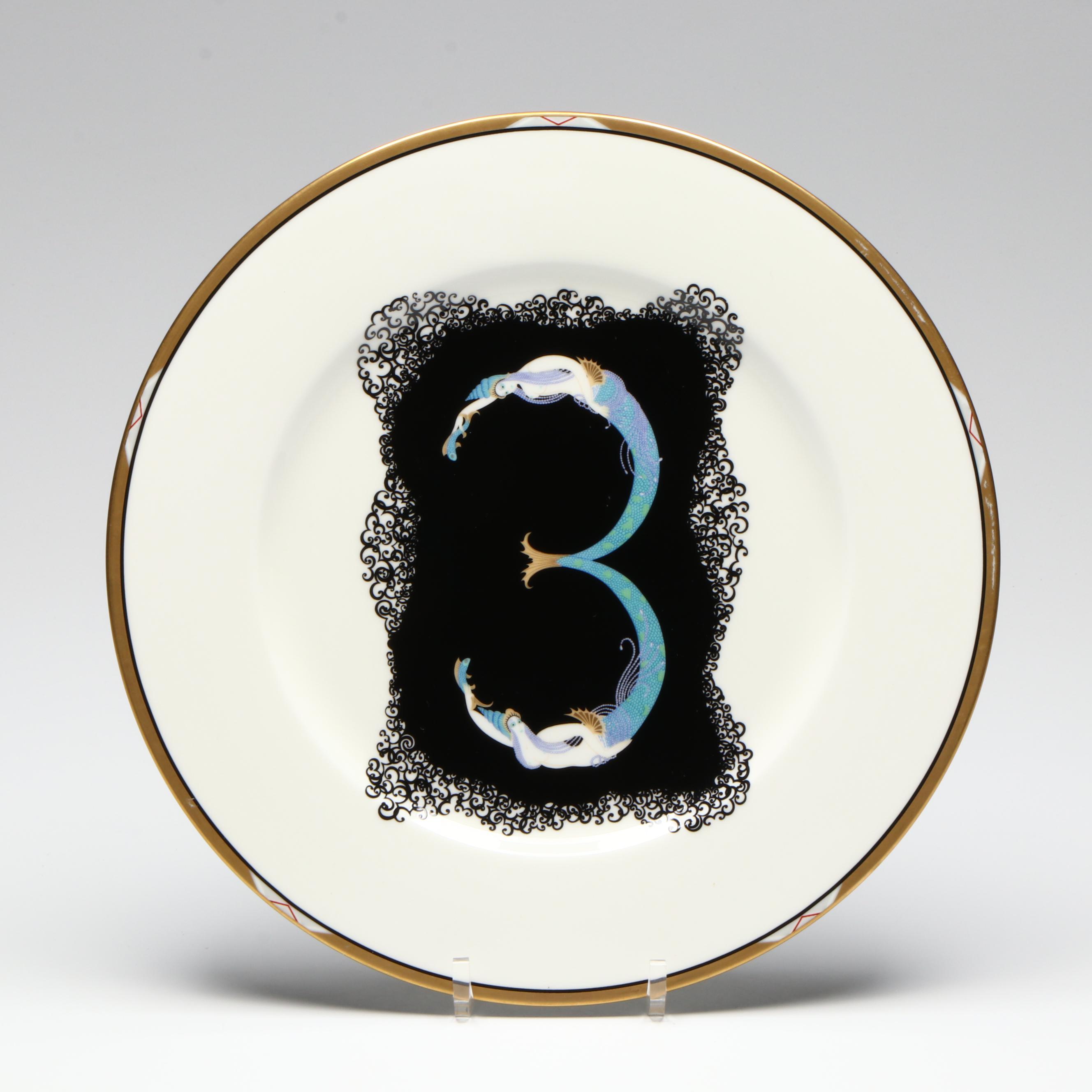 Erté "The Numerals 3" Bone China Charger, 1987