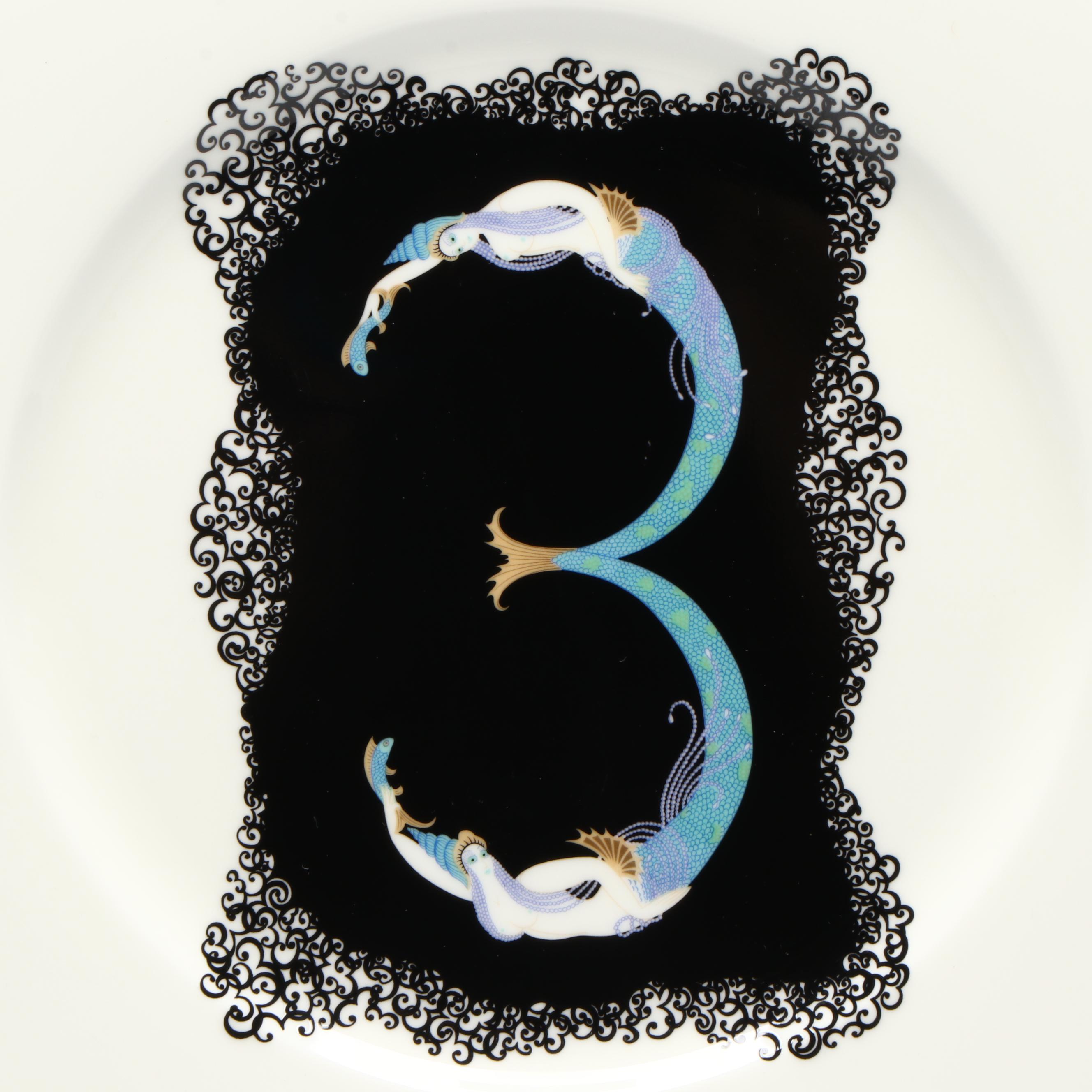 Erté "The Numerals 3" Bone China Charger, 1987