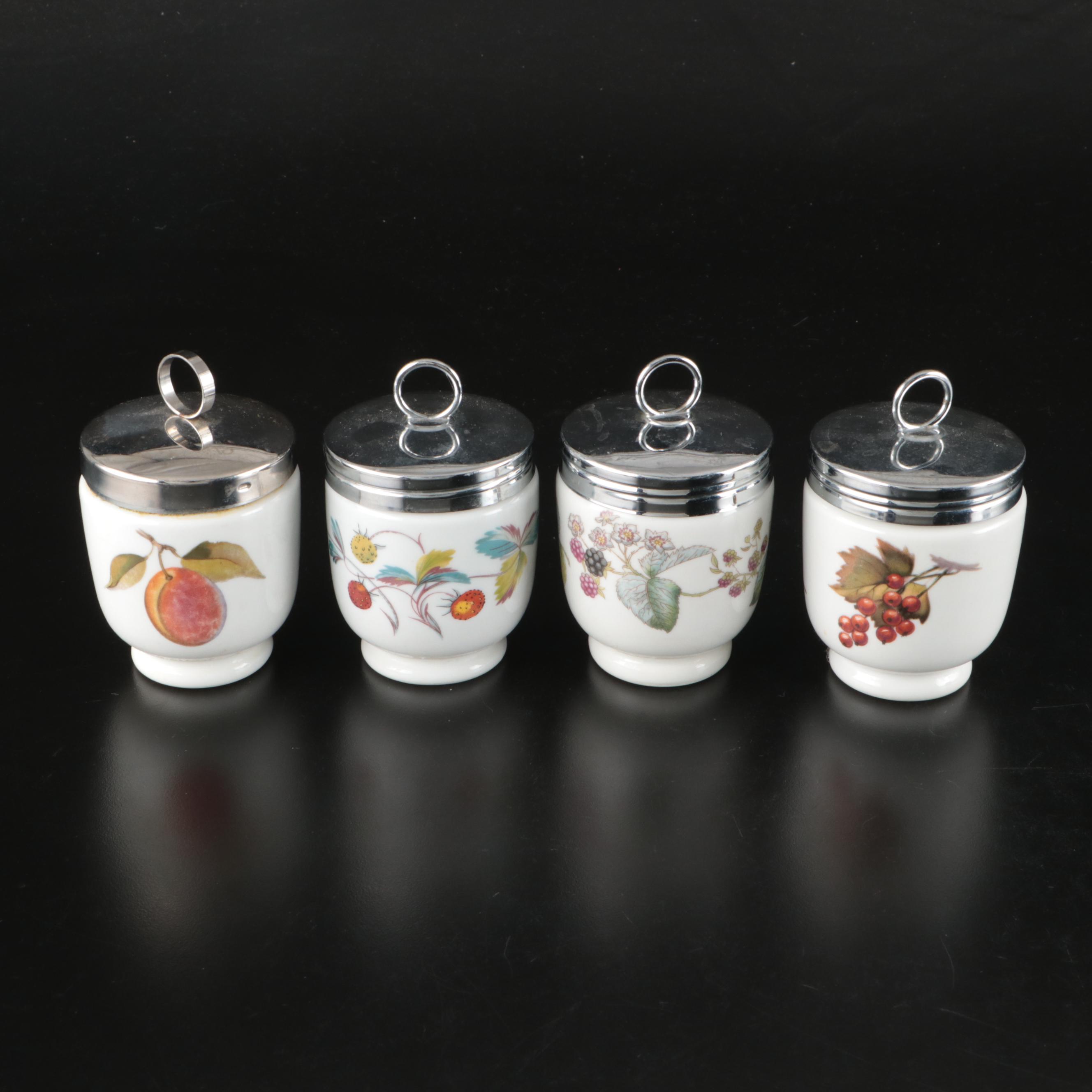 Royal Worcester "Evesham Gold" and Other Porcelain Egg Coddlers