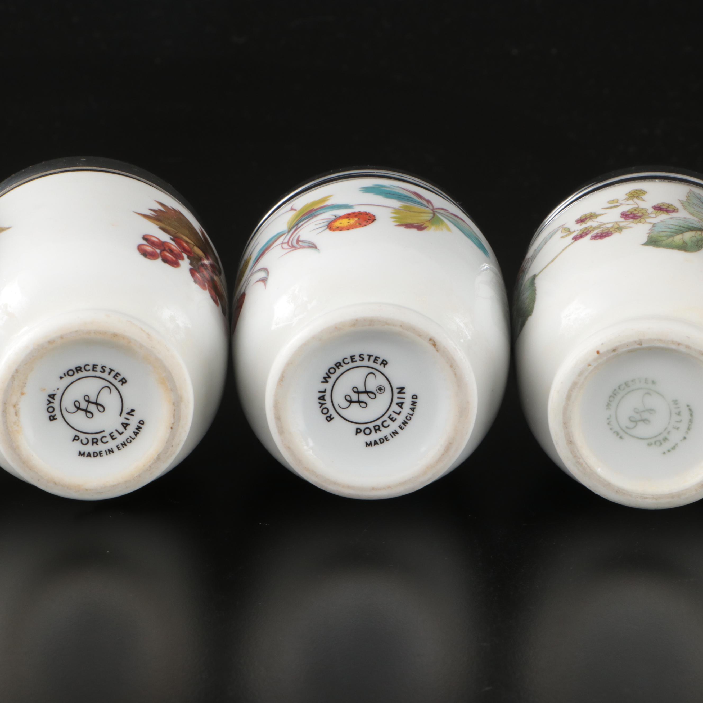 Royal Worcester "Evesham Gold" and Other Porcelain Egg Coddlers