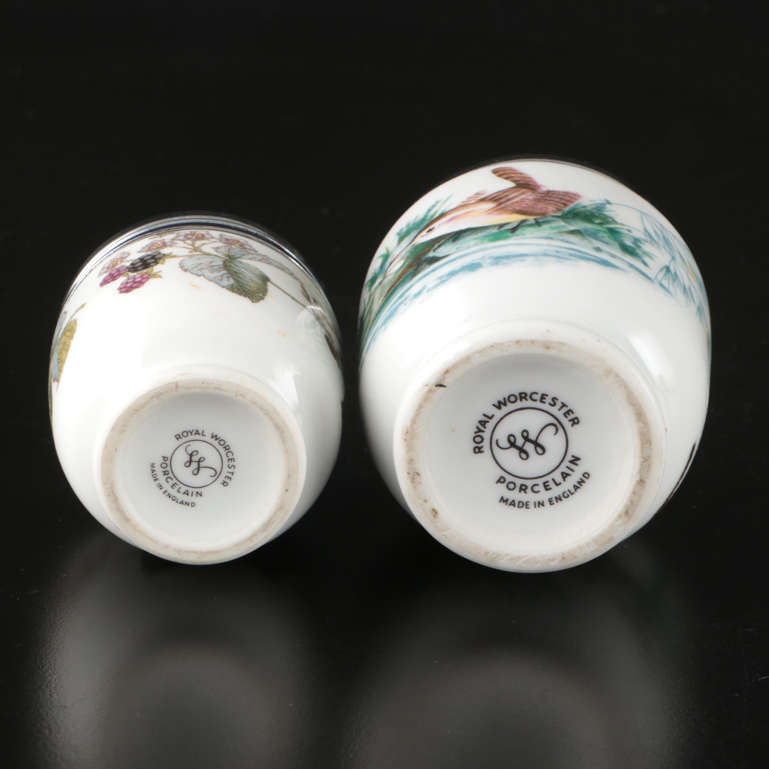 Royal Worcester "Evesham Gold" and Other Porcelain Egg Coddlers
