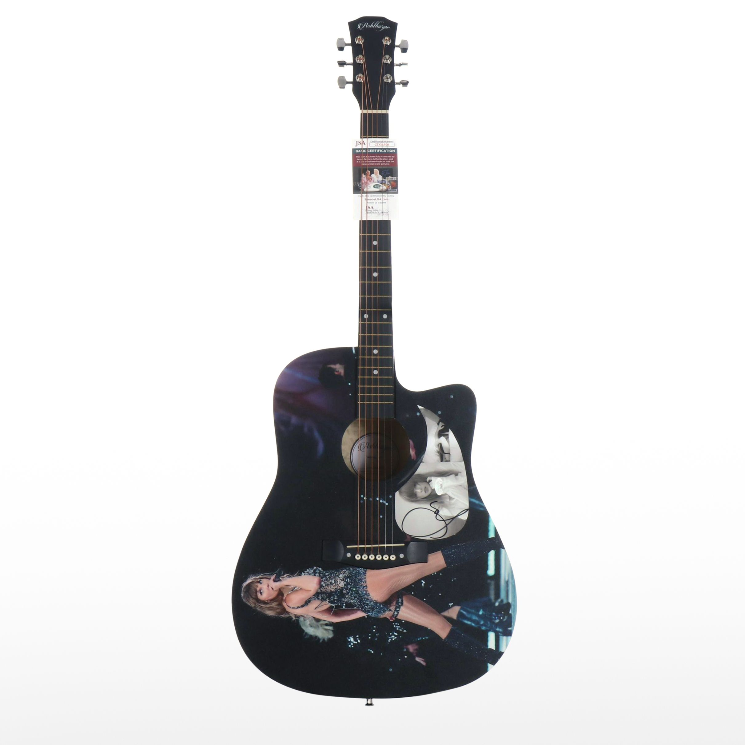 Taylor Swift Decal-Signed "The Eras Tour" Ashthorpe Acoustic Guitar, JSA