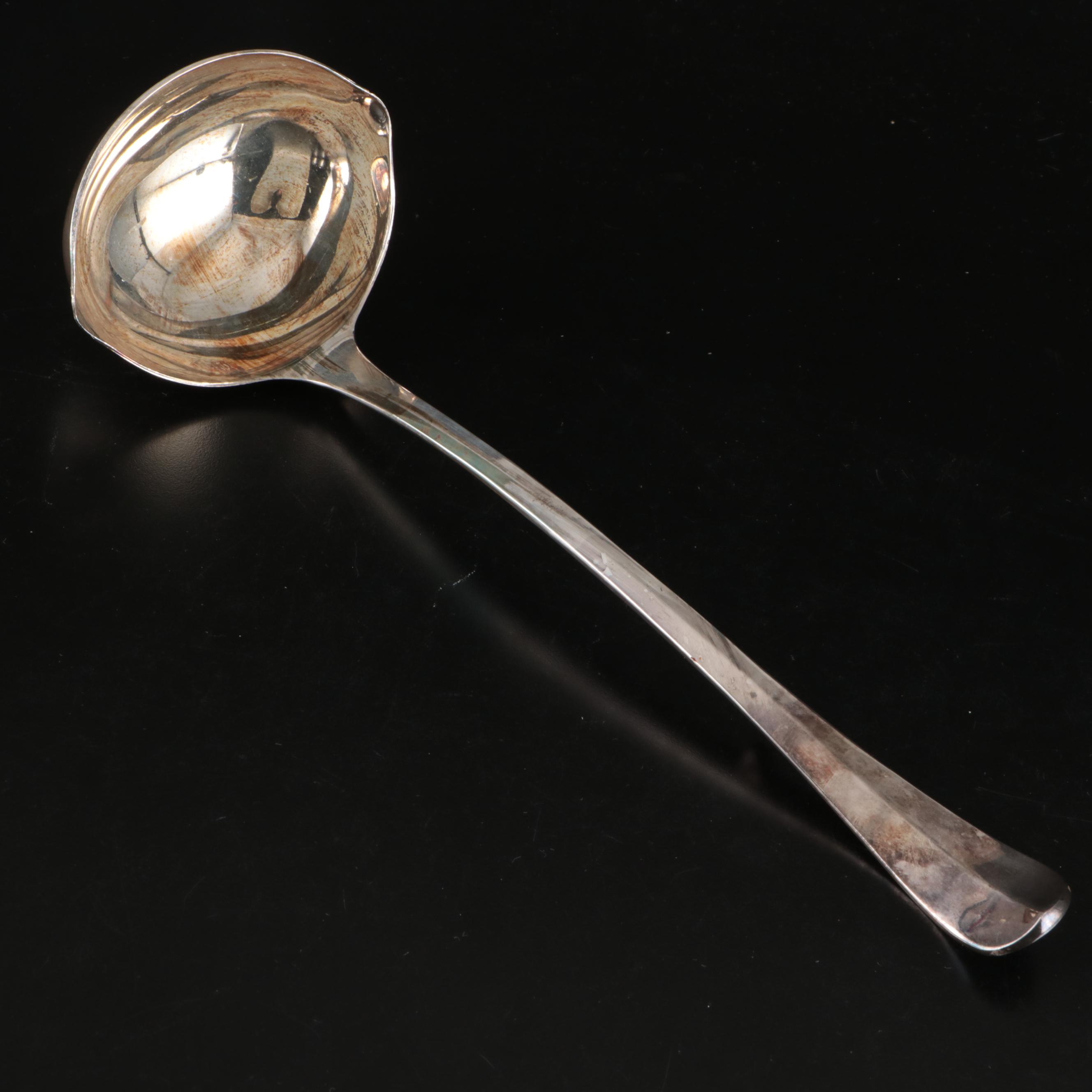 Silver Plate Punch Bowl with Cups, Ladle and Under Tray