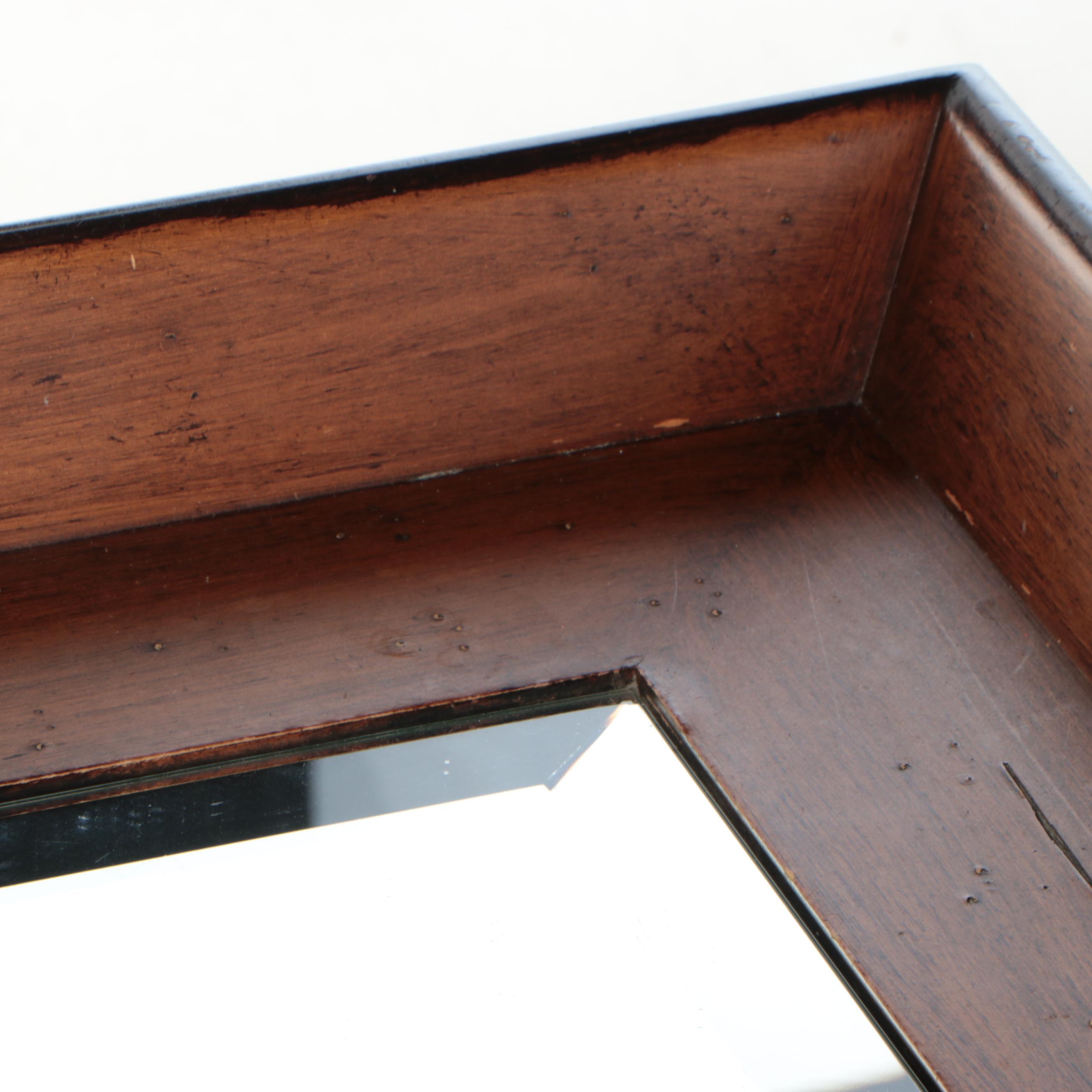 Glass Top Wood Tray Style End Table