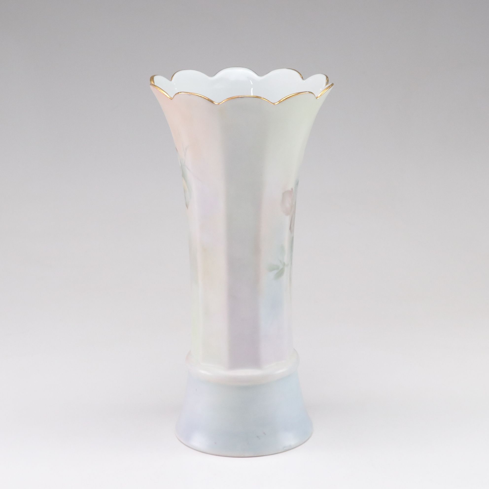 Anchor Hocking Pink Depression Glass, Bareuther Porcelain Vase and Milk Glass