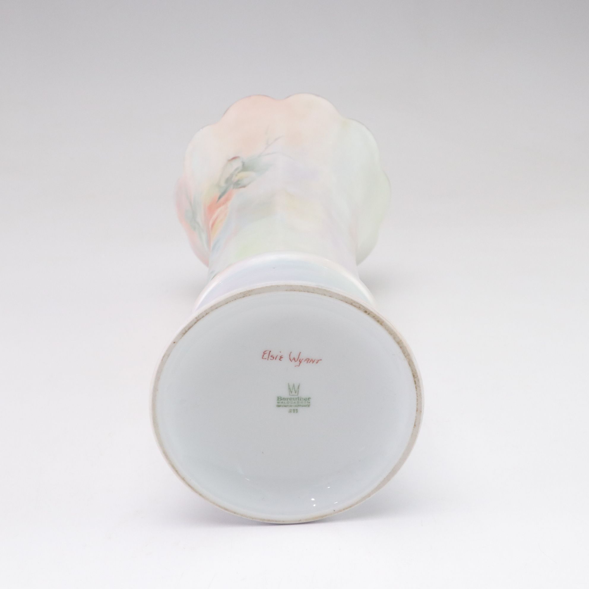 Anchor Hocking Pink Depression Glass, Bareuther Porcelain Vase and Milk Glass