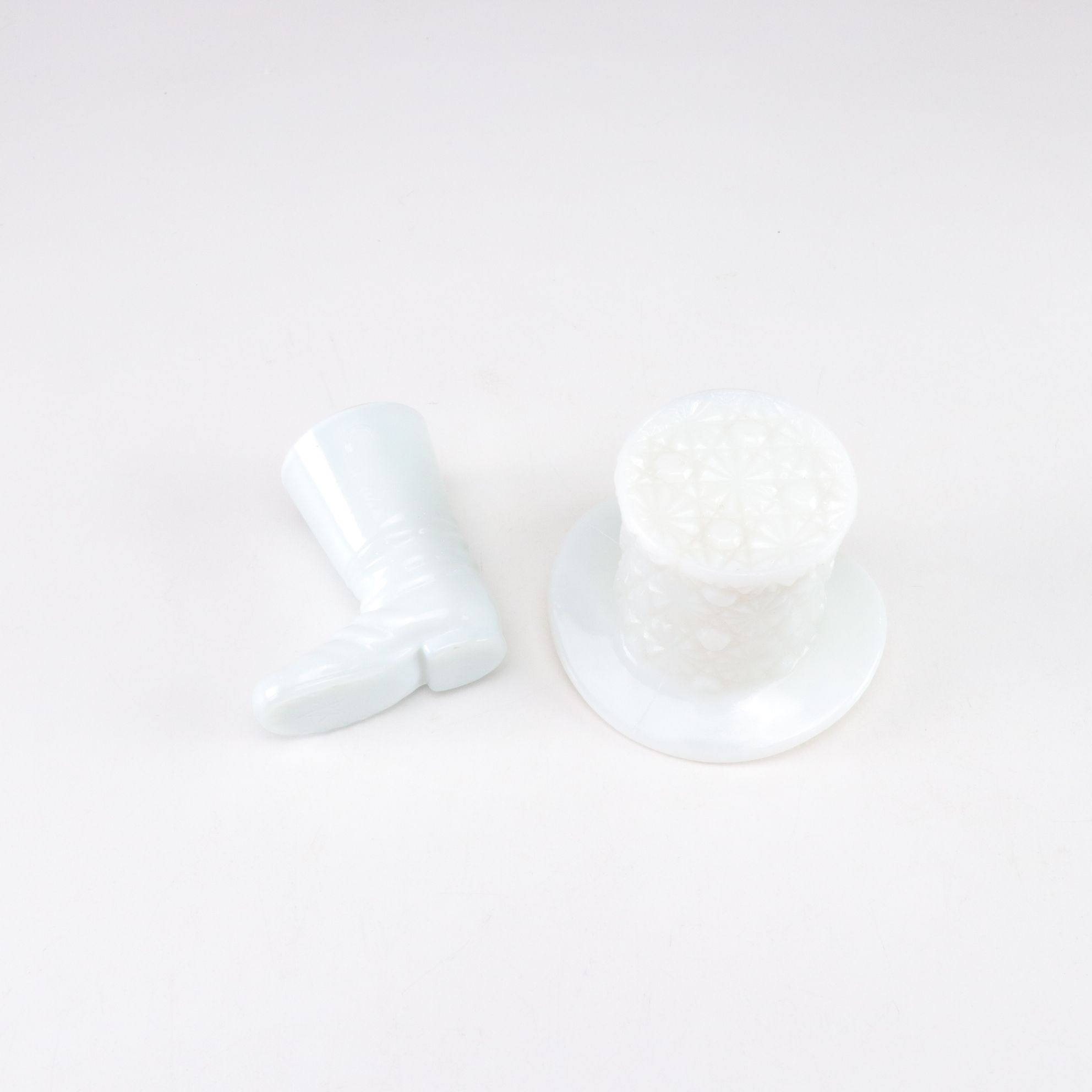 Anchor Hocking Pink Depression Glass, Bareuther Porcelain Vase and Milk Glass