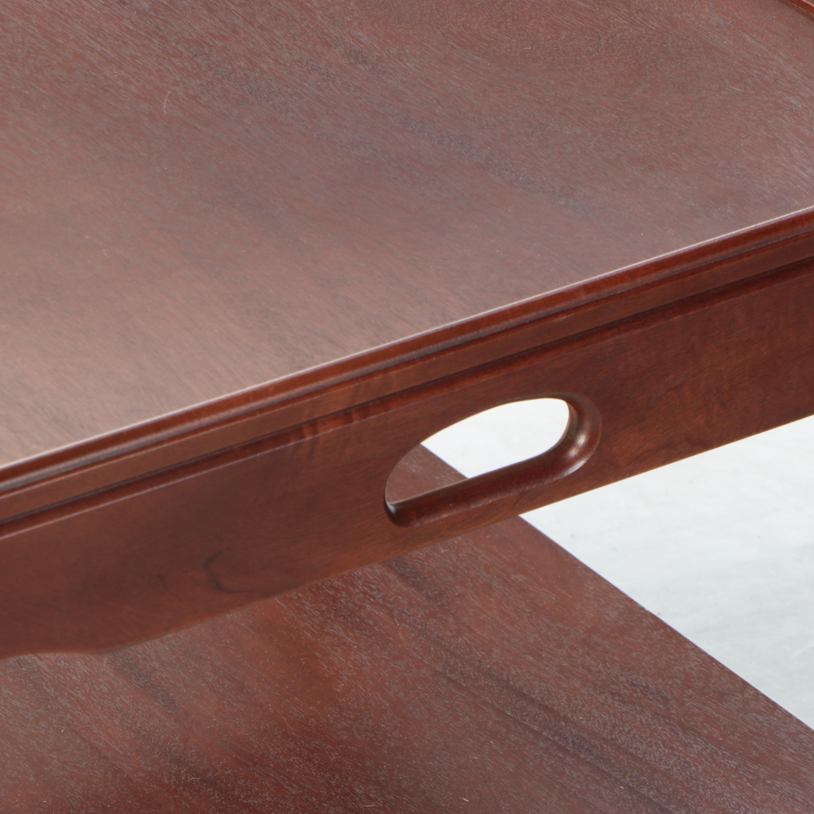 Two-Tiered Mahogany Finish End Table