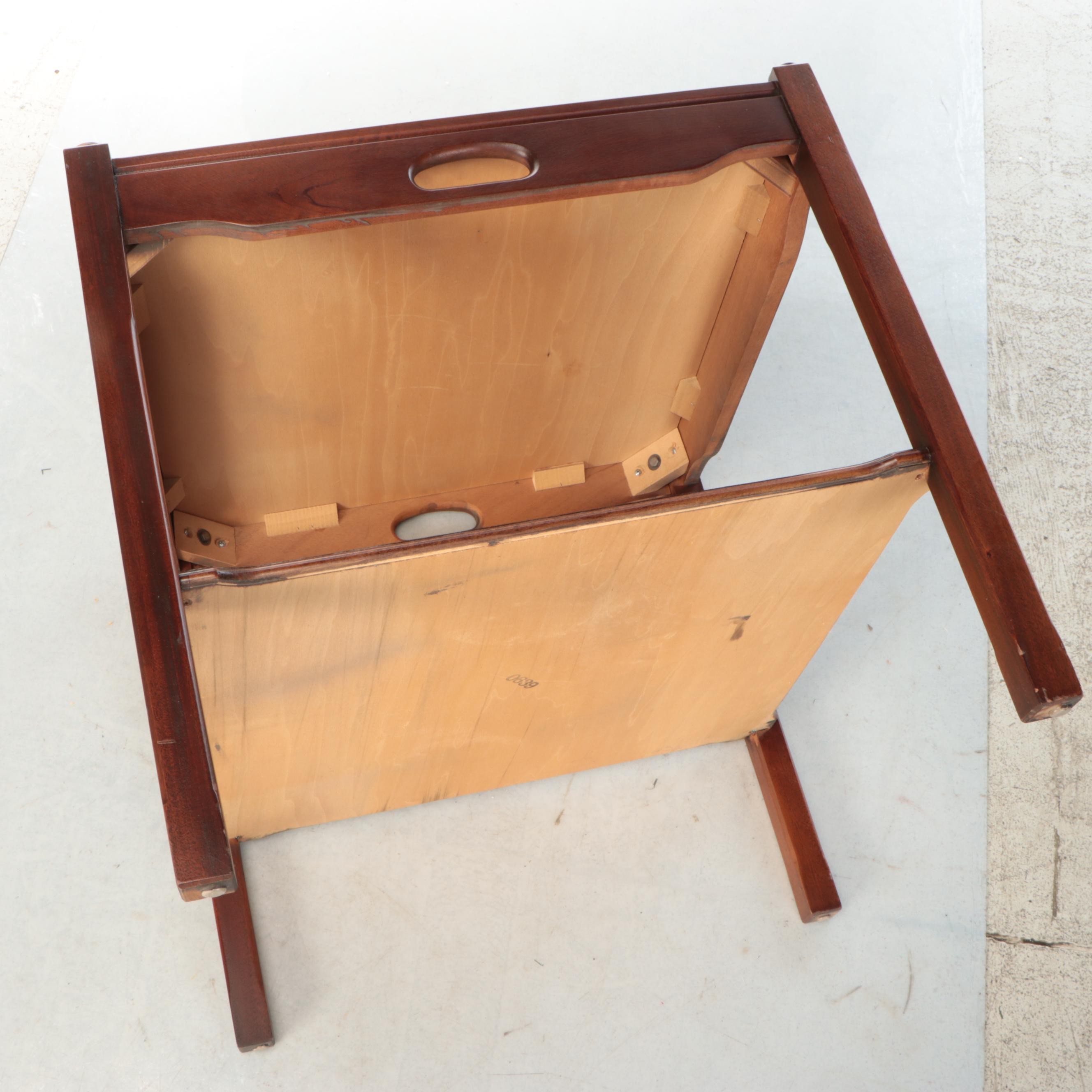 Two-Tiered Mahogany Finish End Table