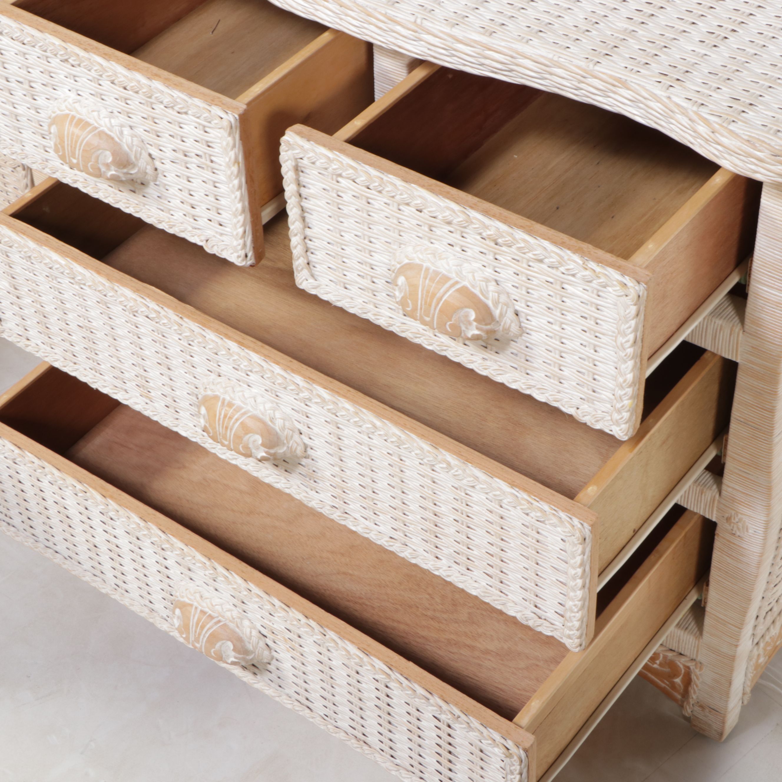 Pier 1 "Jamaica Collection" Painted Wicker Nightstand and Chests