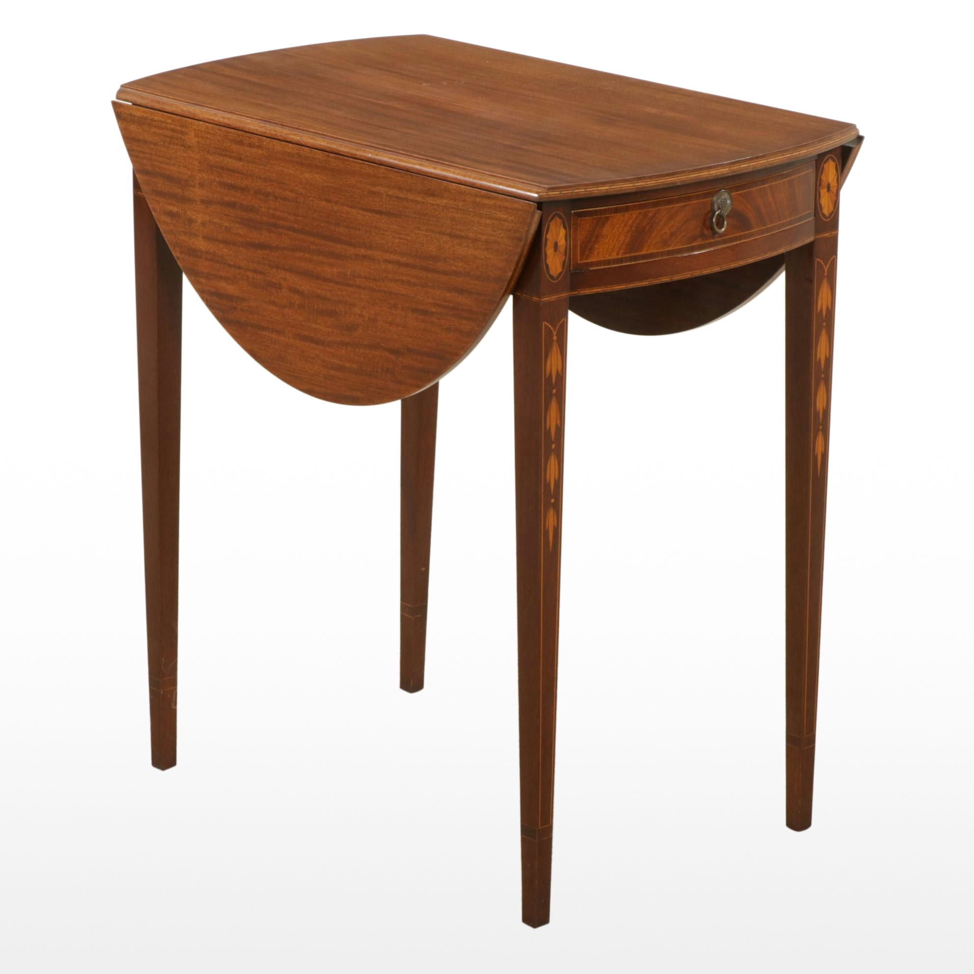 Federal Style Inlaid Mahogany Pembroke Table, Late 20th Century