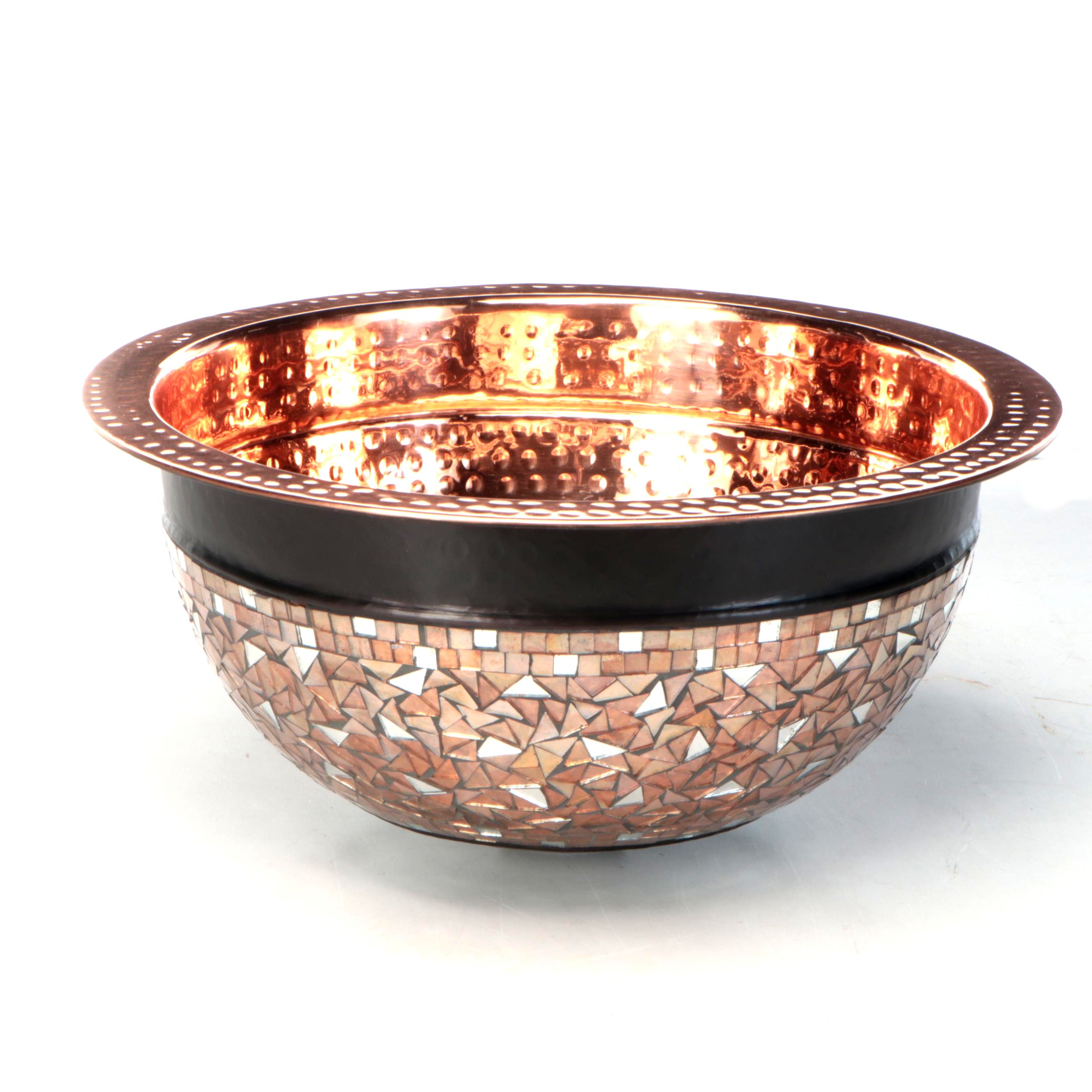 Contemporary Mosaic and Copper Bathroom Sink