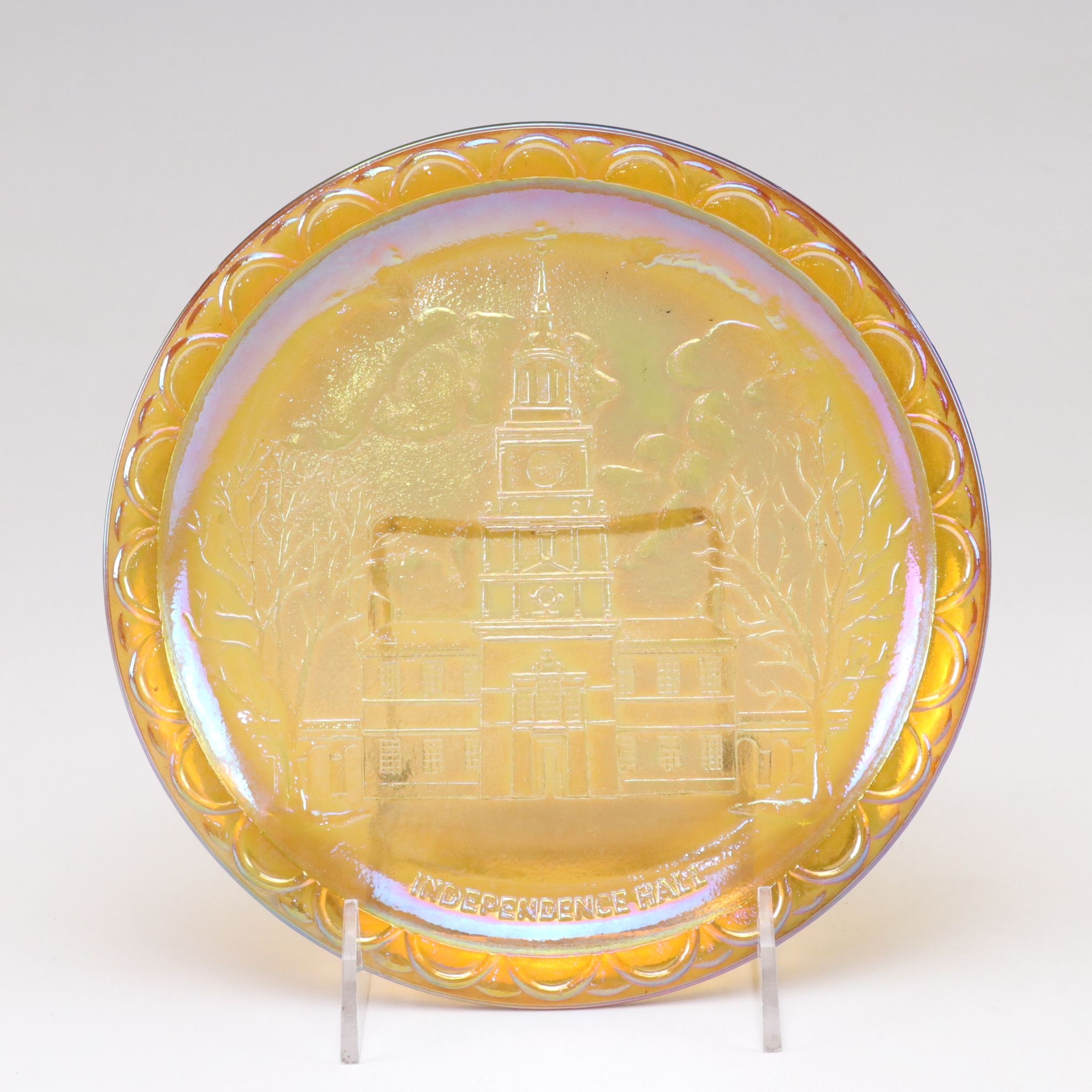 Marigold Clover Leaf and Indiana Glass "Killarney" Carnival Glass Divided Dishes