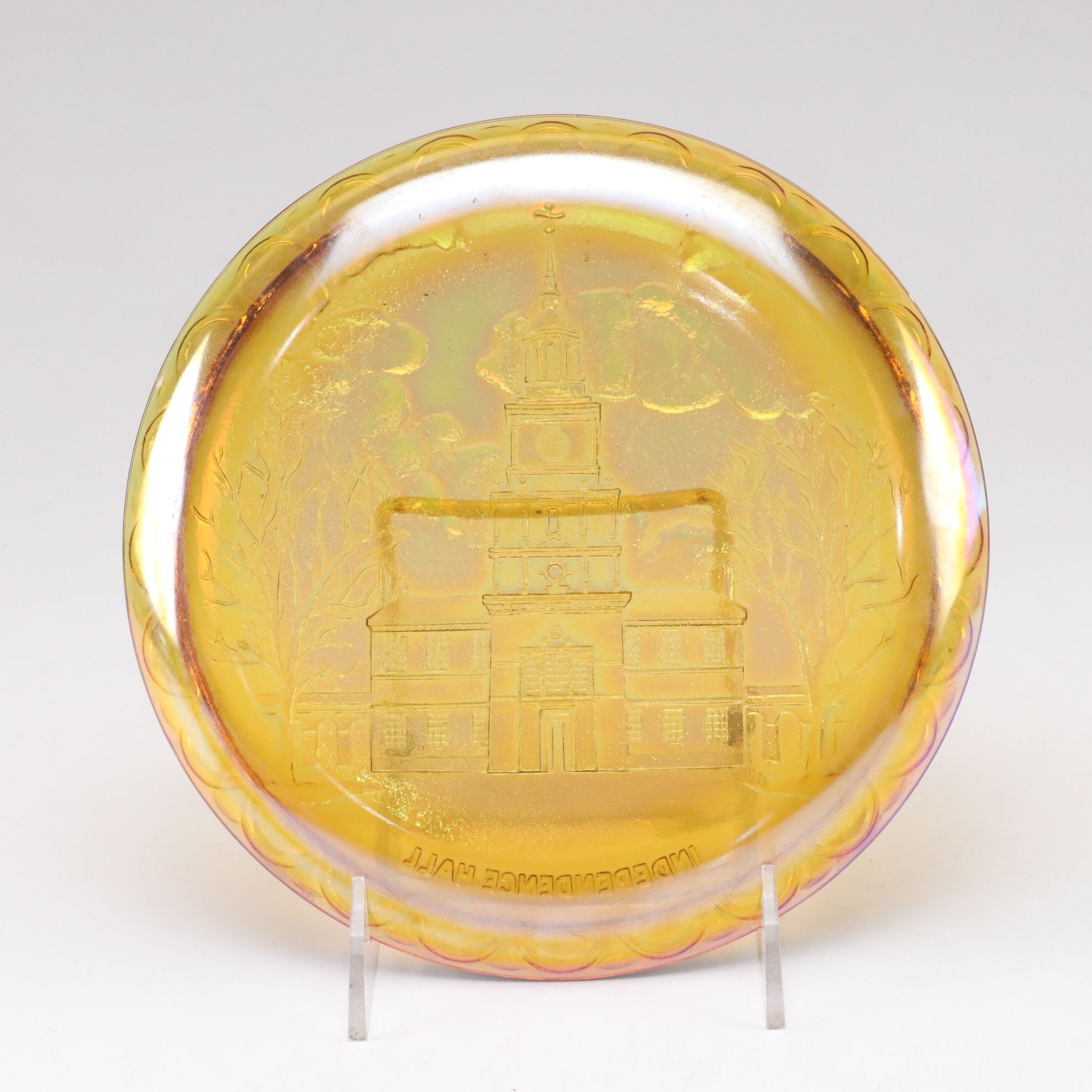 Marigold Clover Leaf and Indiana Glass "Killarney" Carnival Glass Divided Dishes