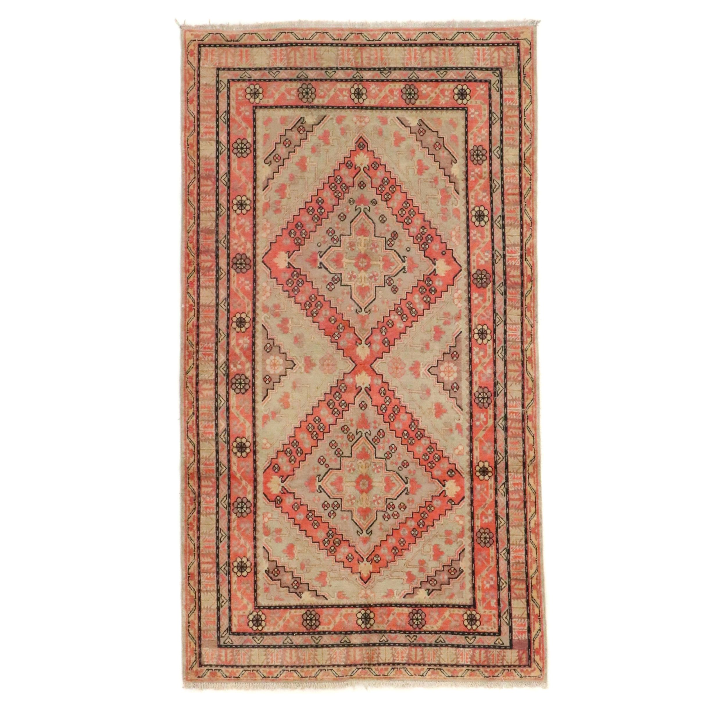 5'1 x 9'3 Hand-Knotted East Turkestan Khotan Area Rug
