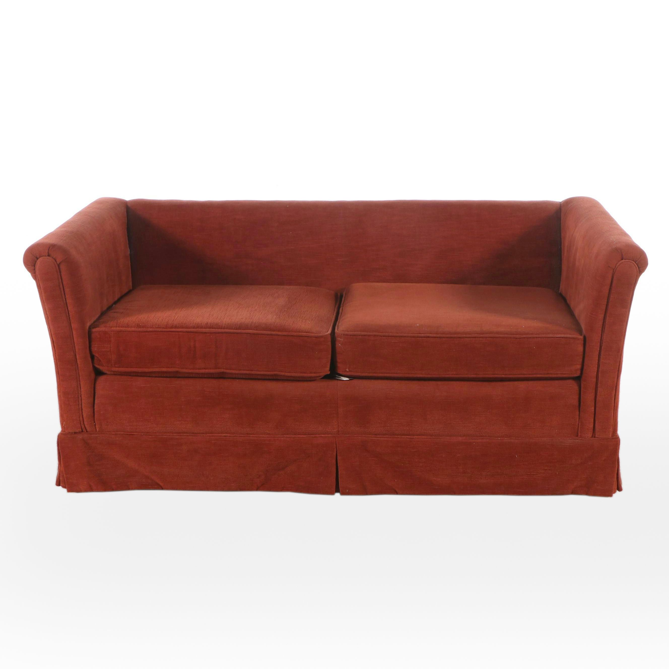 Surry Collection Burnt Orange Chenille Loveseat