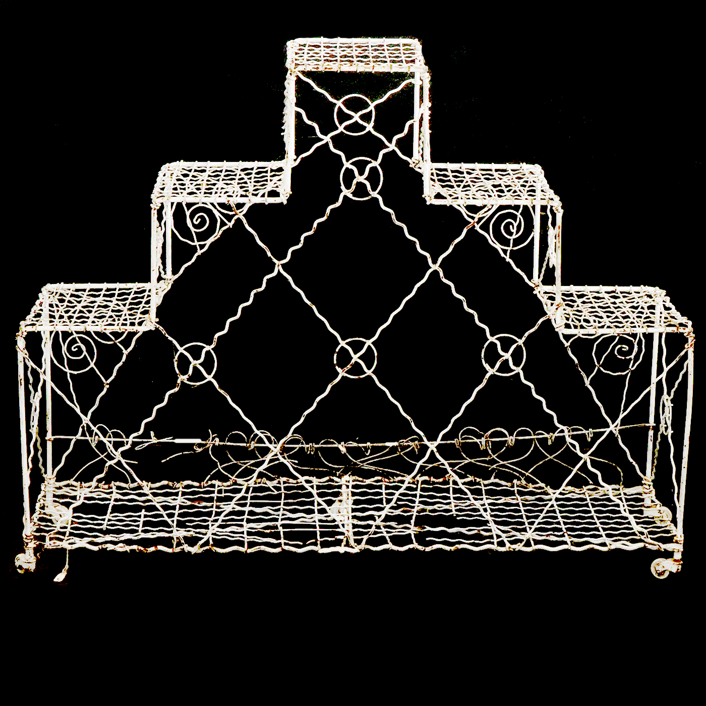 Painted Wire Metal Plant Stand, Late 19th/Early 20th Century