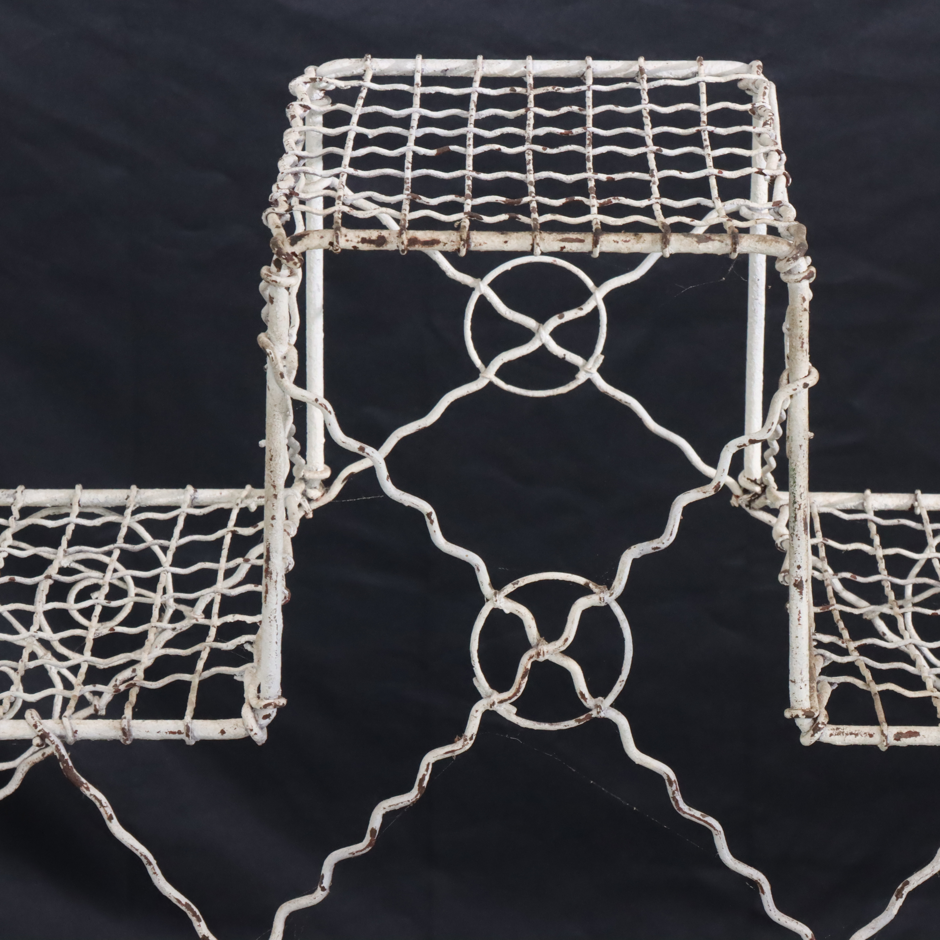 Painted Wire Metal Plant Stand, Late 19th/Early 20th Century