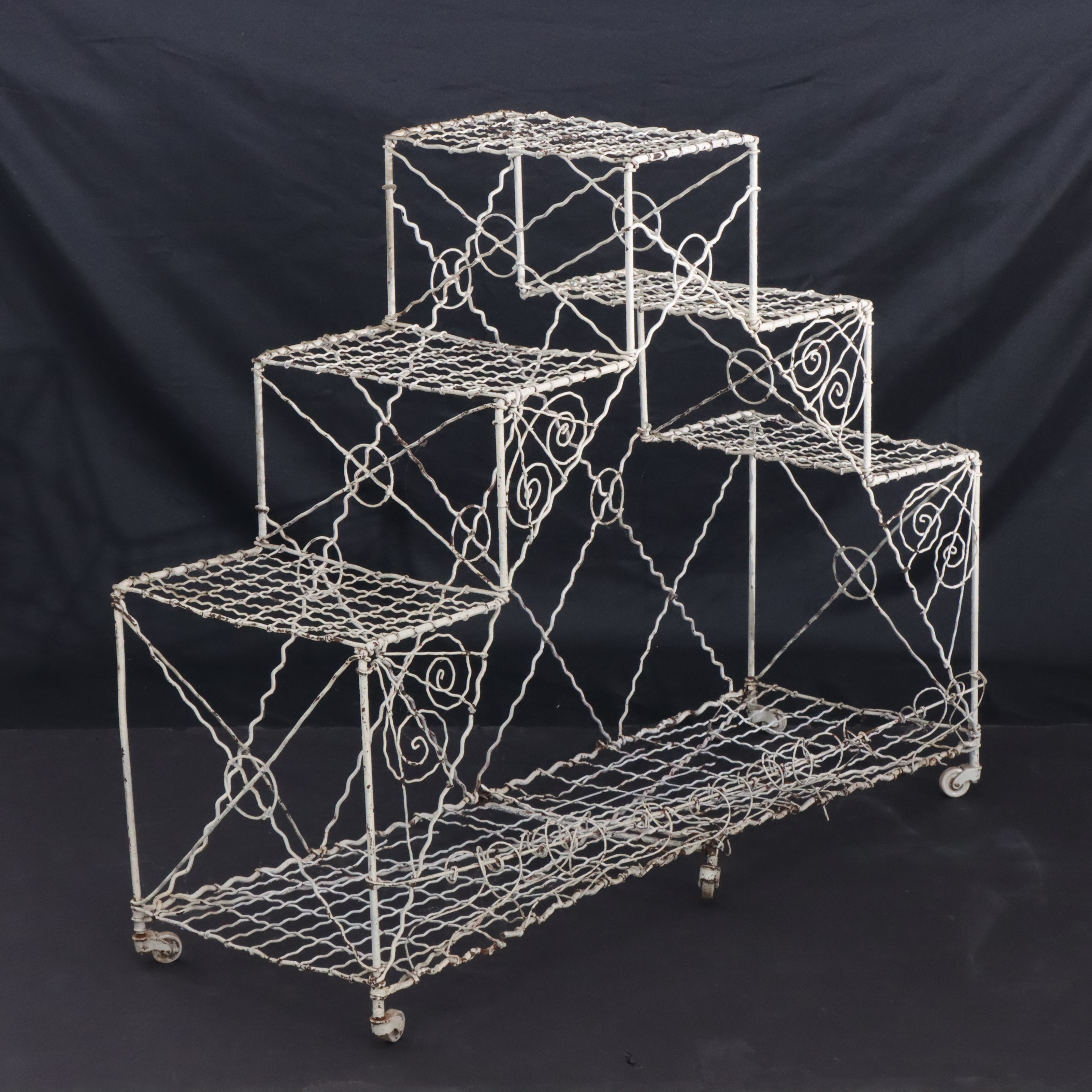 Painted Wire Metal Plant Stand, Late 19th/Early 20th Century