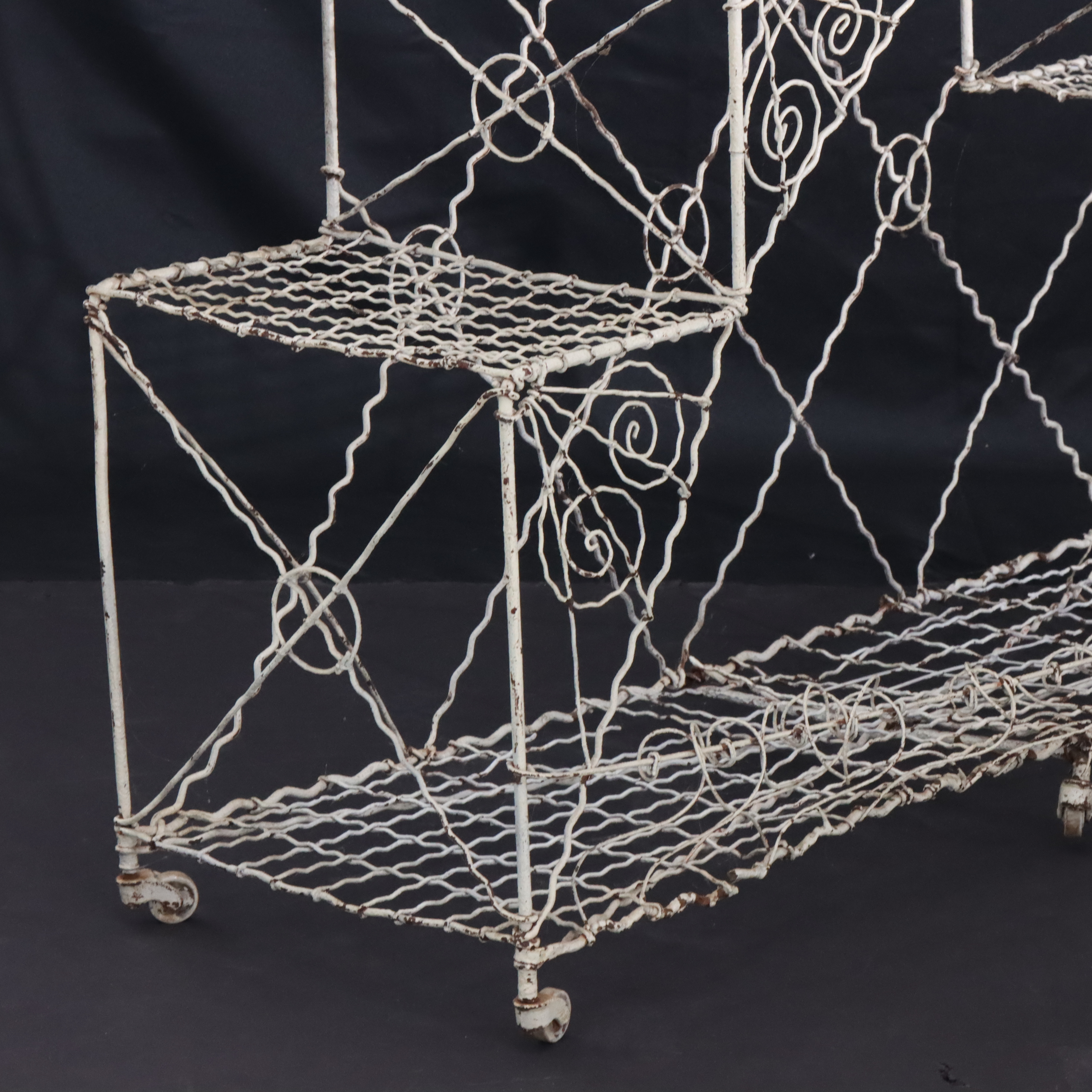 Painted Wire Metal Plant Stand, Late 19th/Early 20th Century