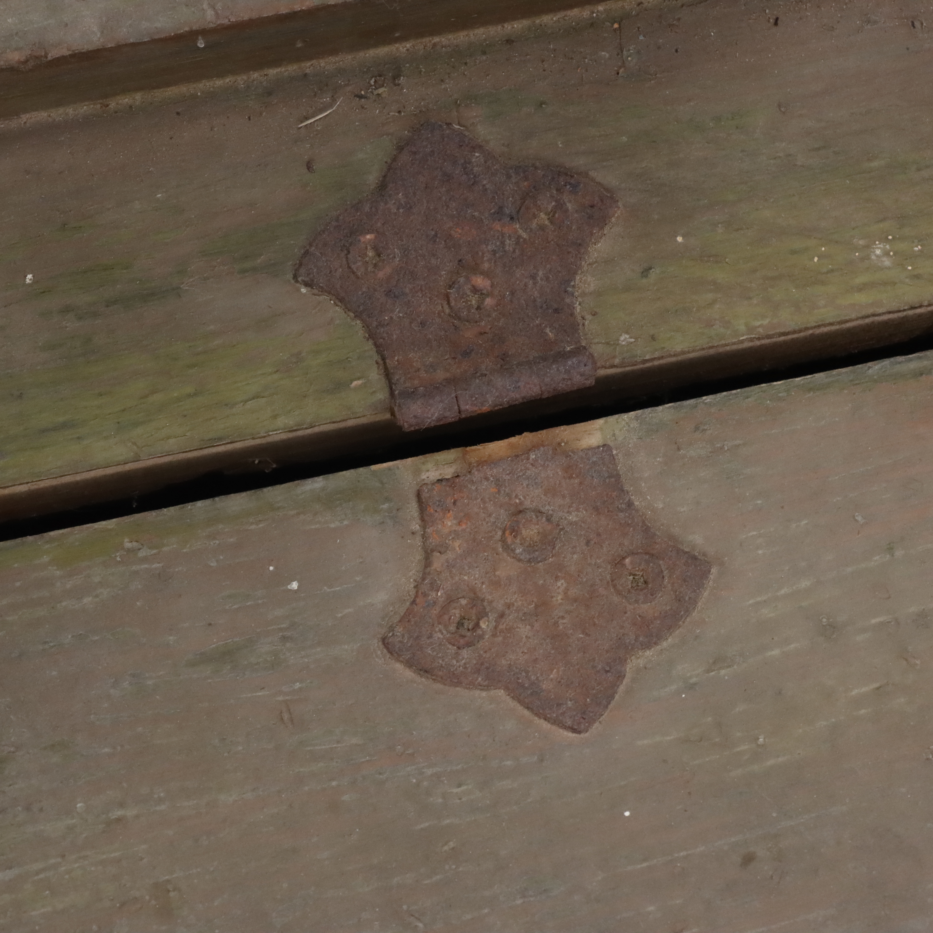 Green Painted Wood Storage Bench