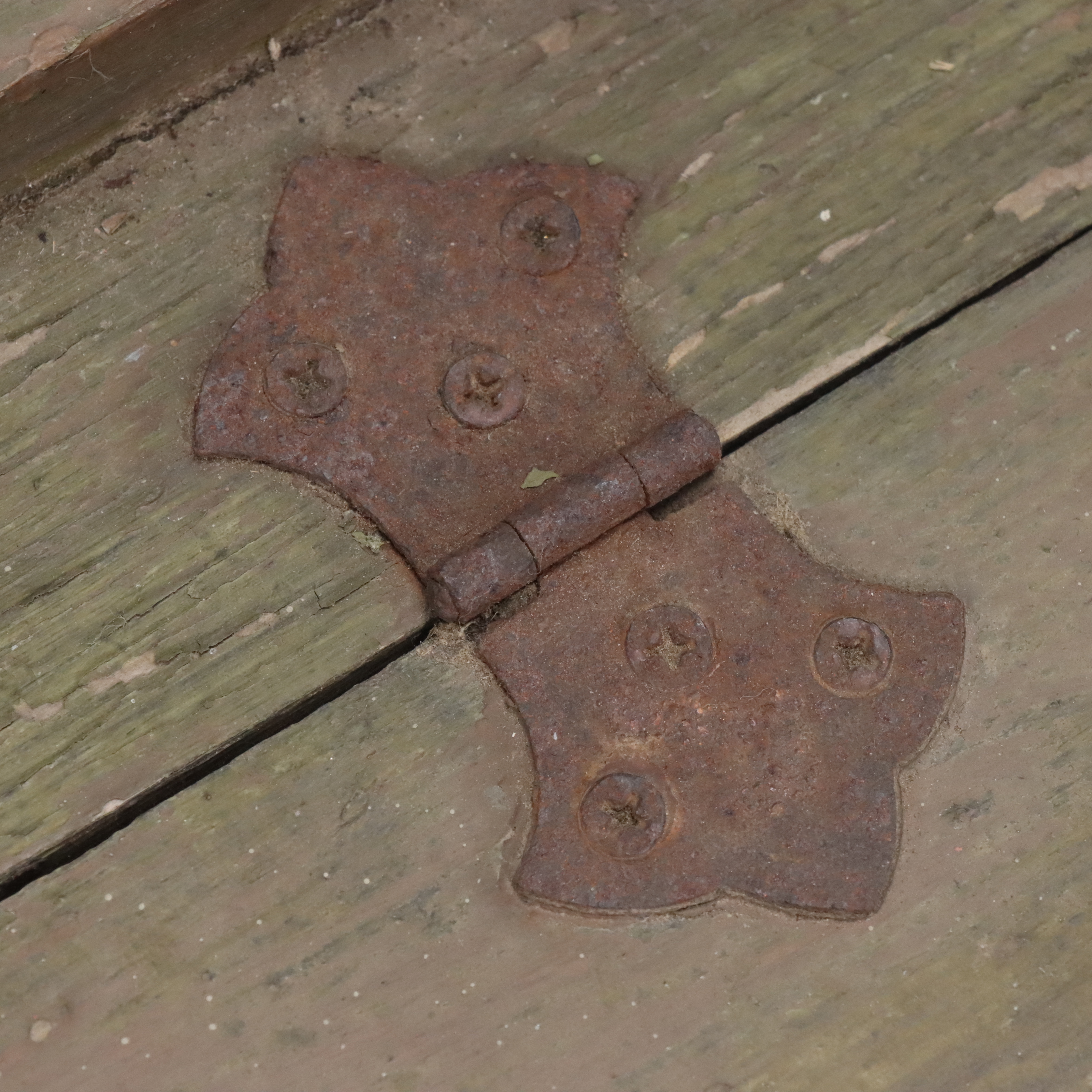 Green Painted Wood Storage Bench