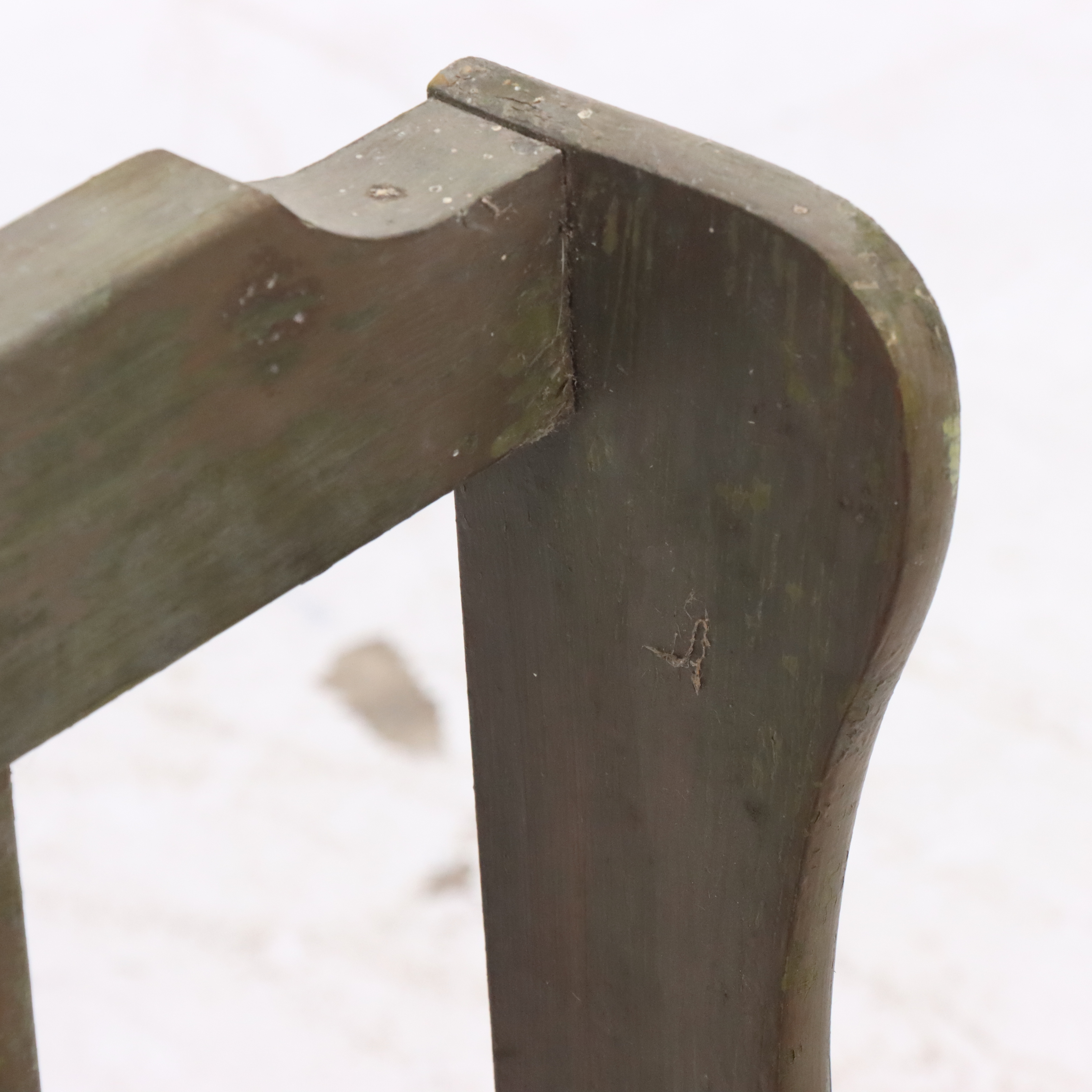 Green Painted Wood Storage Bench