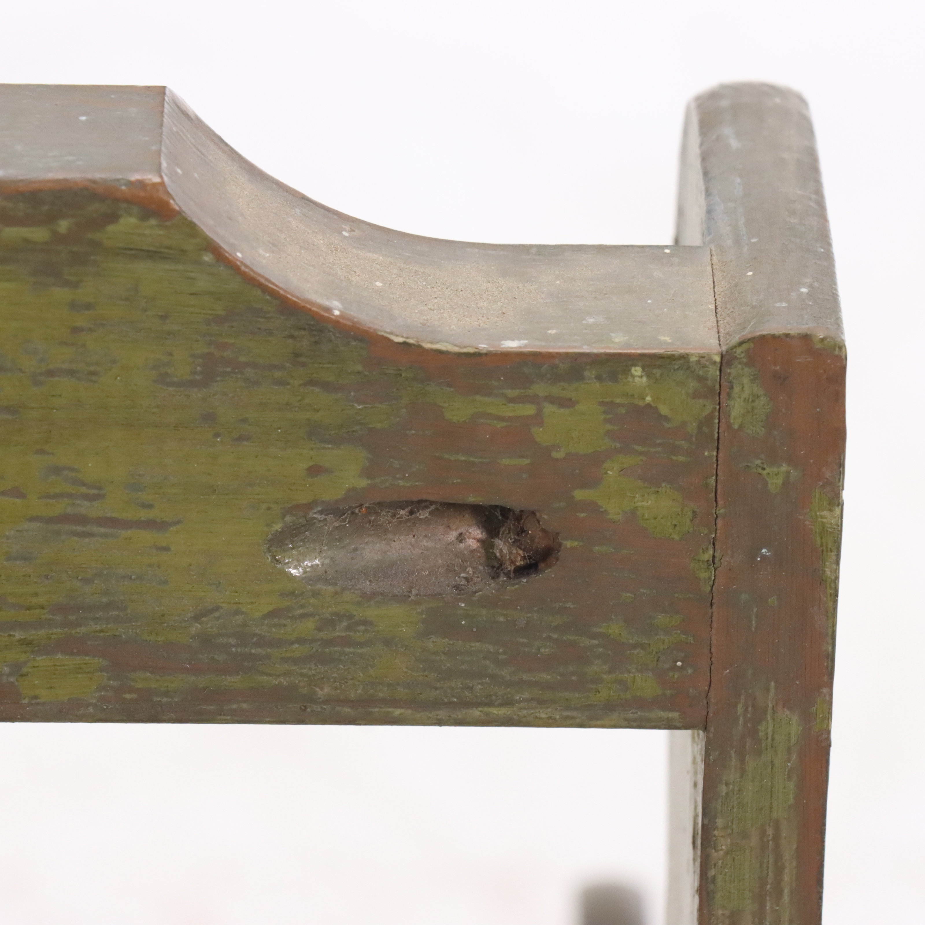 Green Painted Wood Storage Bench