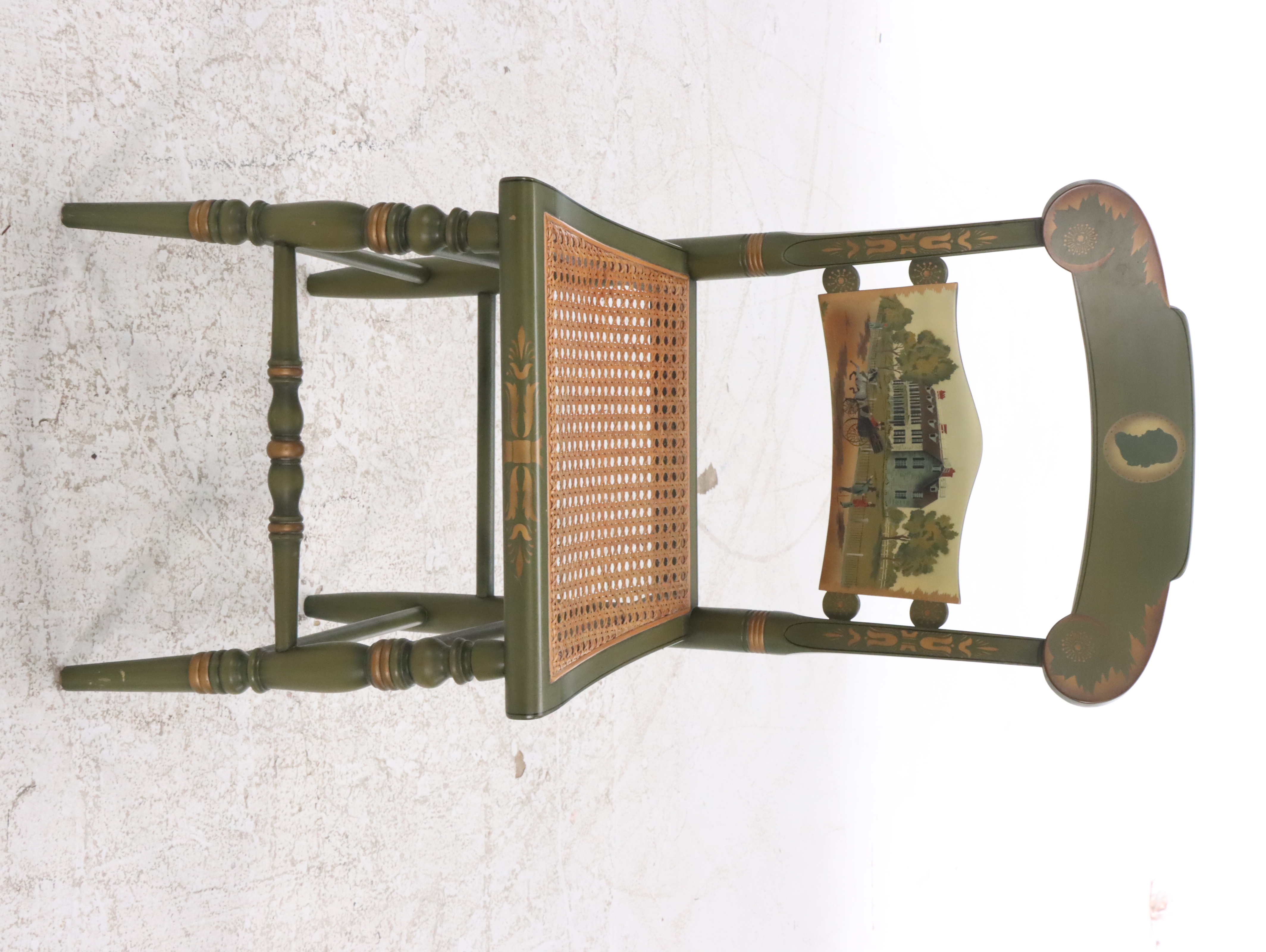 L. Hitchcock Painted Green Side Chairs Including "Jackson's Hermitage" with More