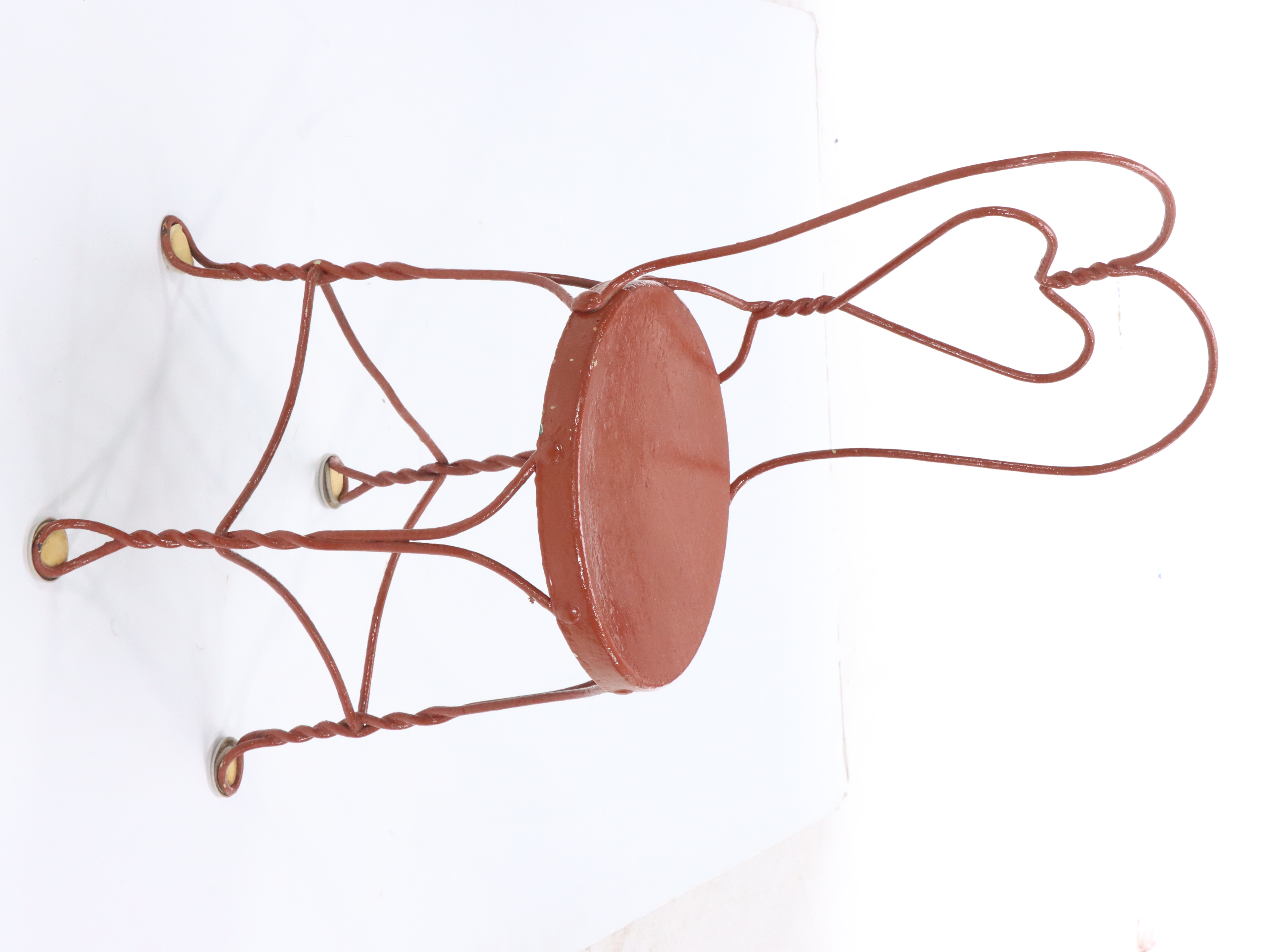 Metal Heart Back Chairs with Bistro Table