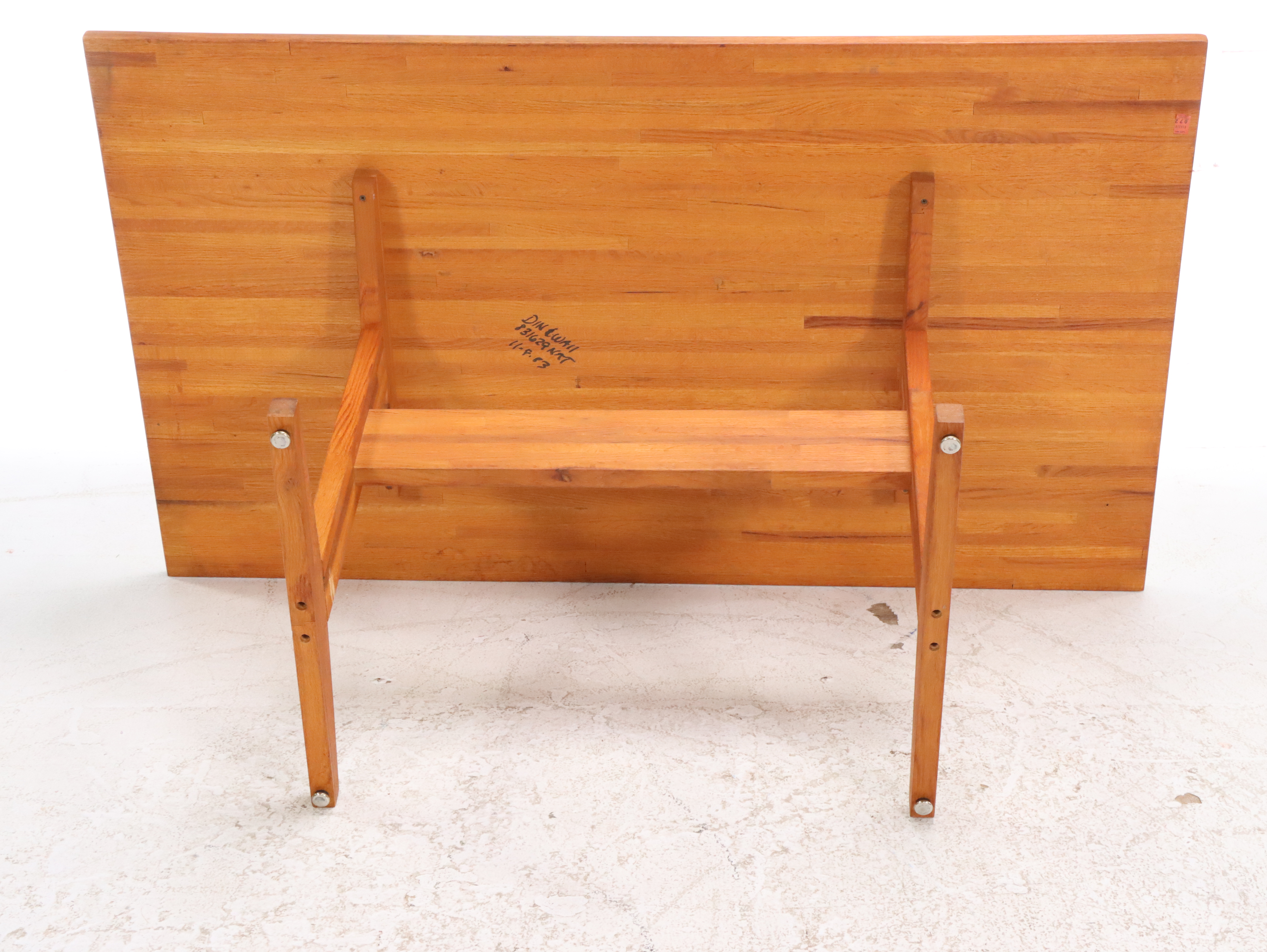 Modernist Oak Trestle Dining Table, Late 20th Century