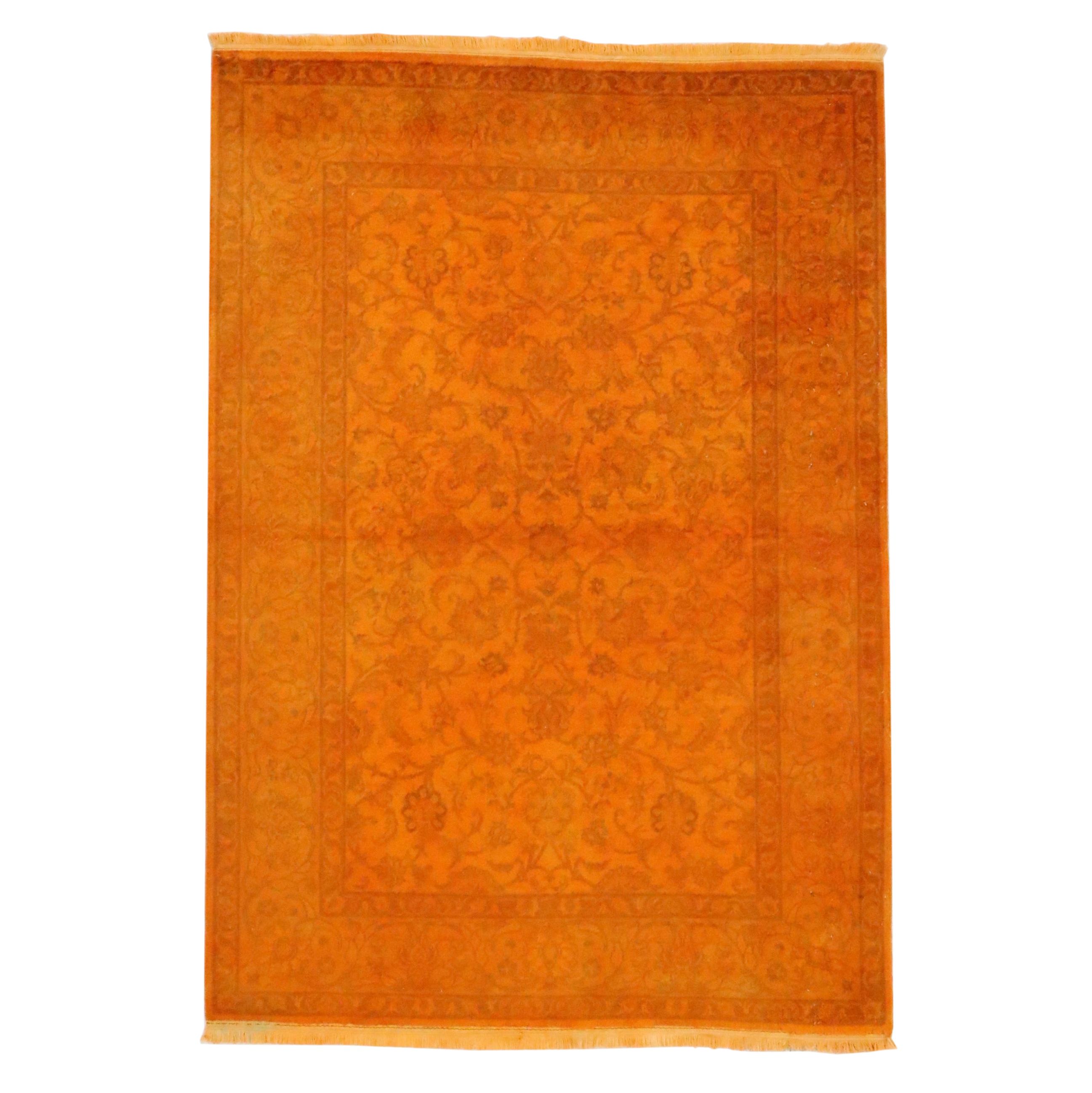 4'2 x 6'1 Hand-Knotted Persian Overdyed Area Rug