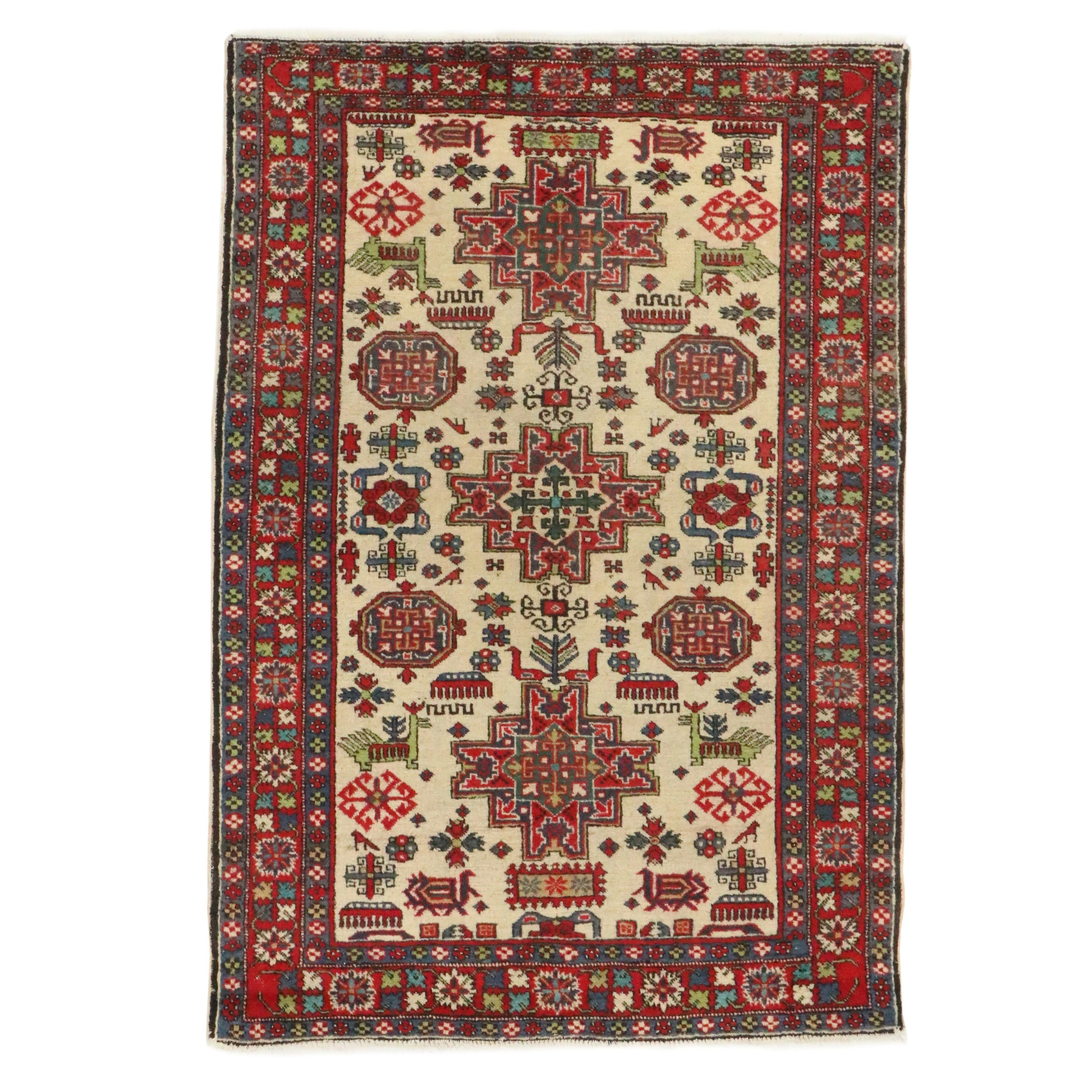 3'9 x 5'6 Hand-Knotted Caucasian Akstafa Area Rug