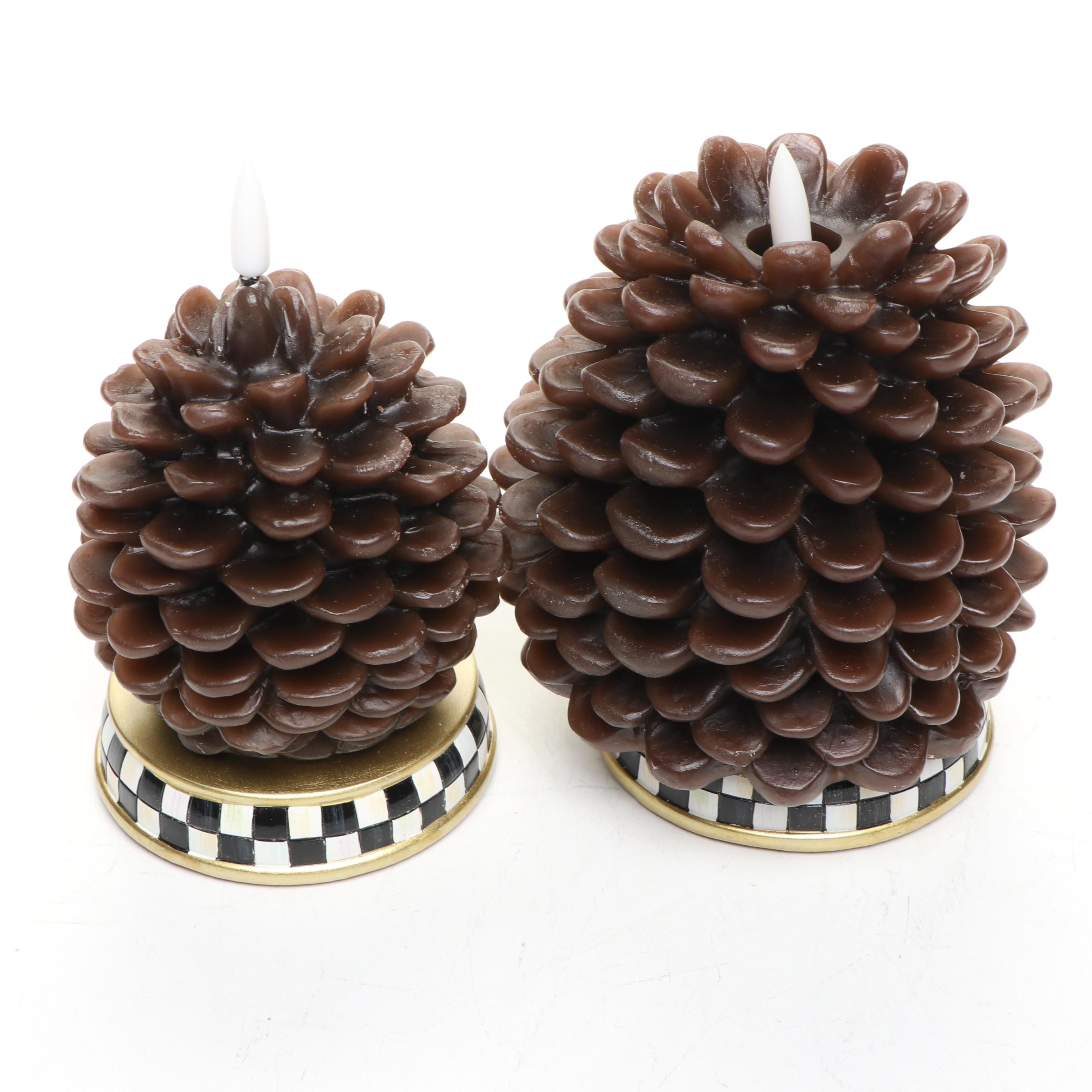 MacKenzie-Childs Wax Pinecone Flicker Candles