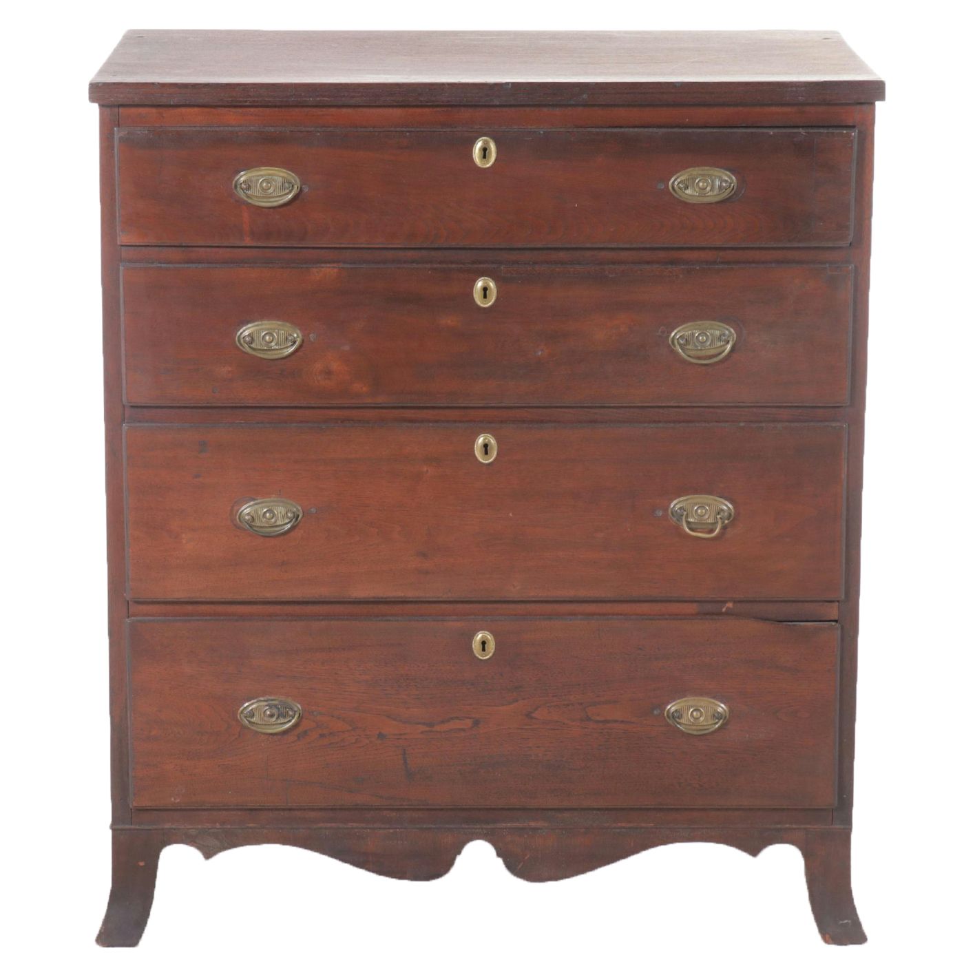Walnut Hepplewhite Chest of Drawers, Early 19th Cetury