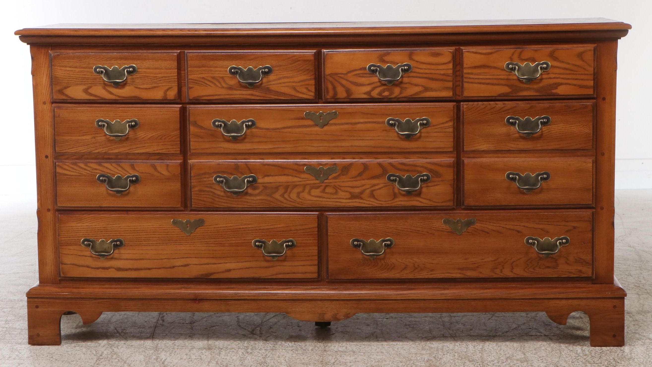 Durham Furniture Oak Triple Dresser