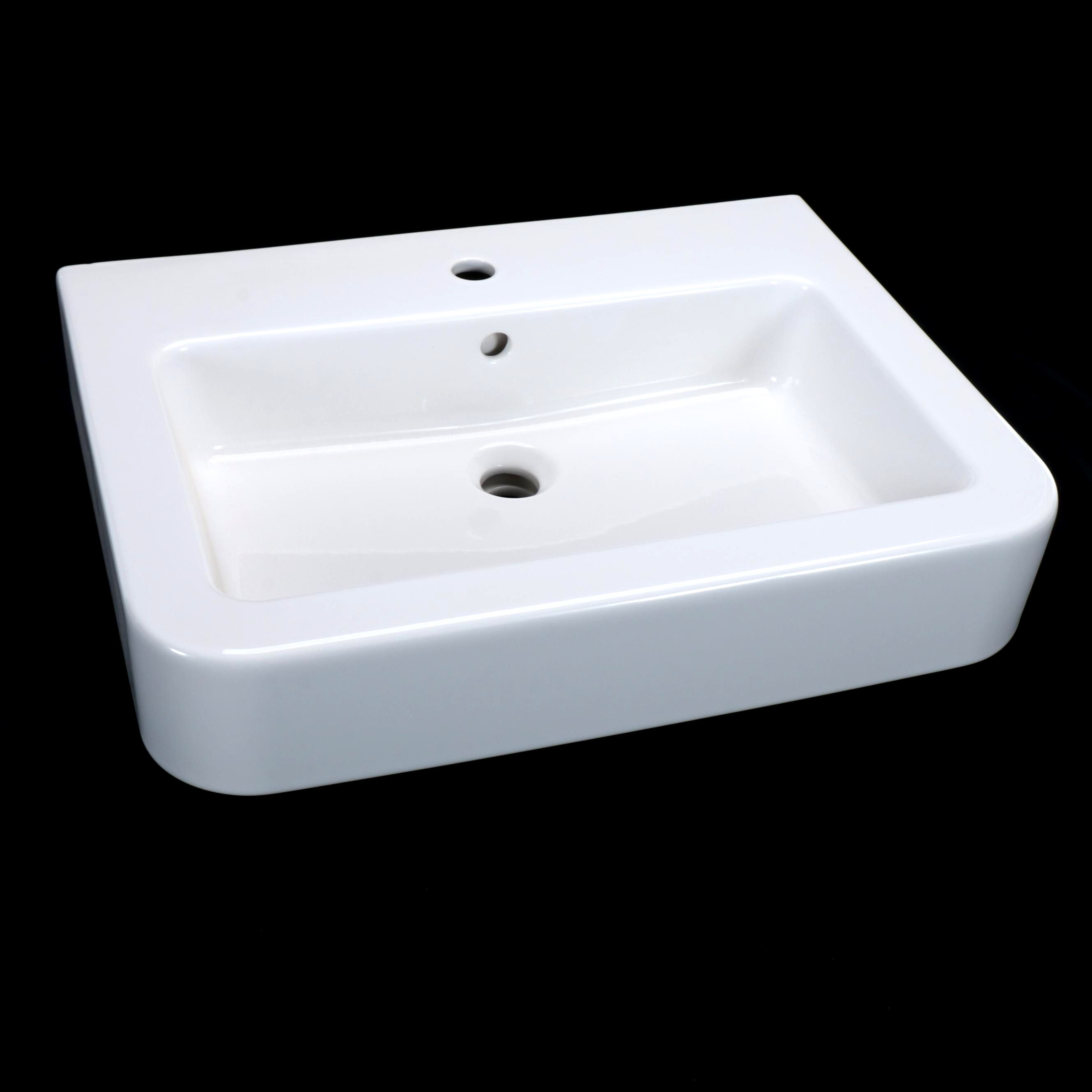White Porcelain Wall-Mount Bathroom Sink