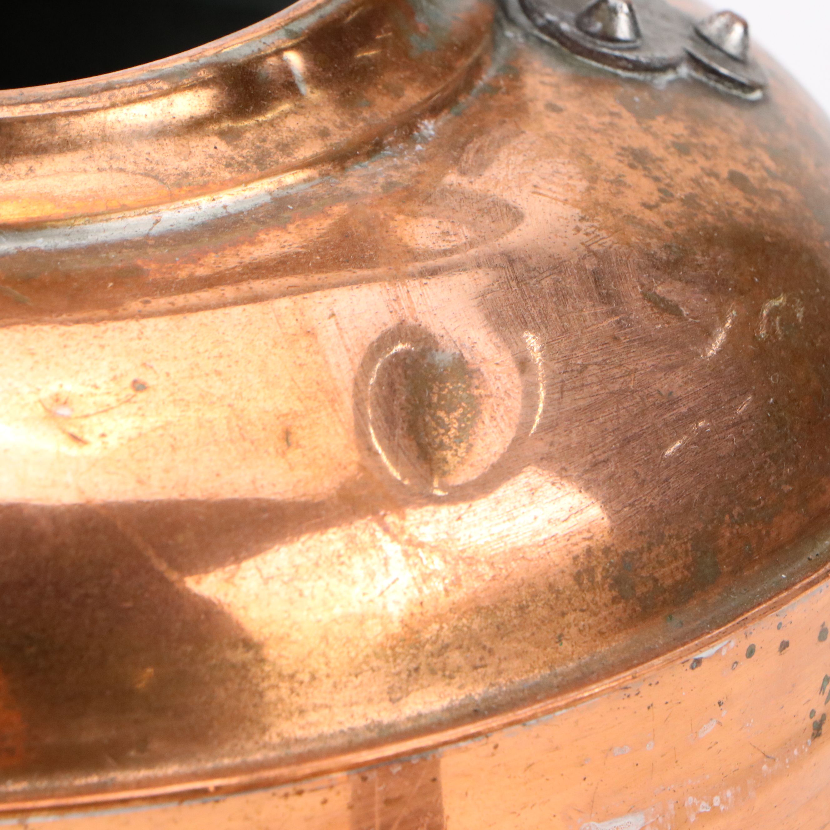 Wood Handled Copper Tea Kettle, Early 20th Century