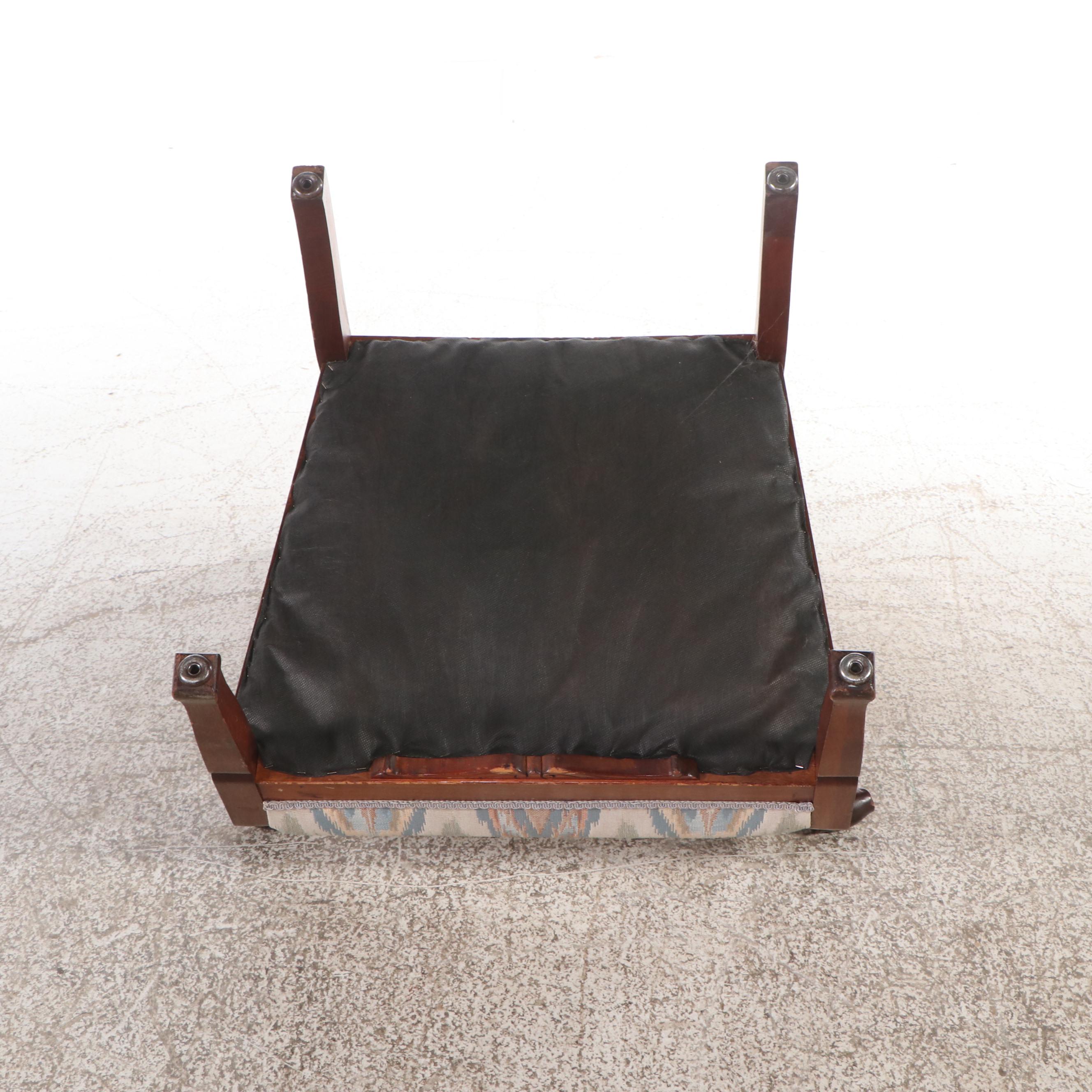 Eastlake Style Walnut Armchair with Footstool
