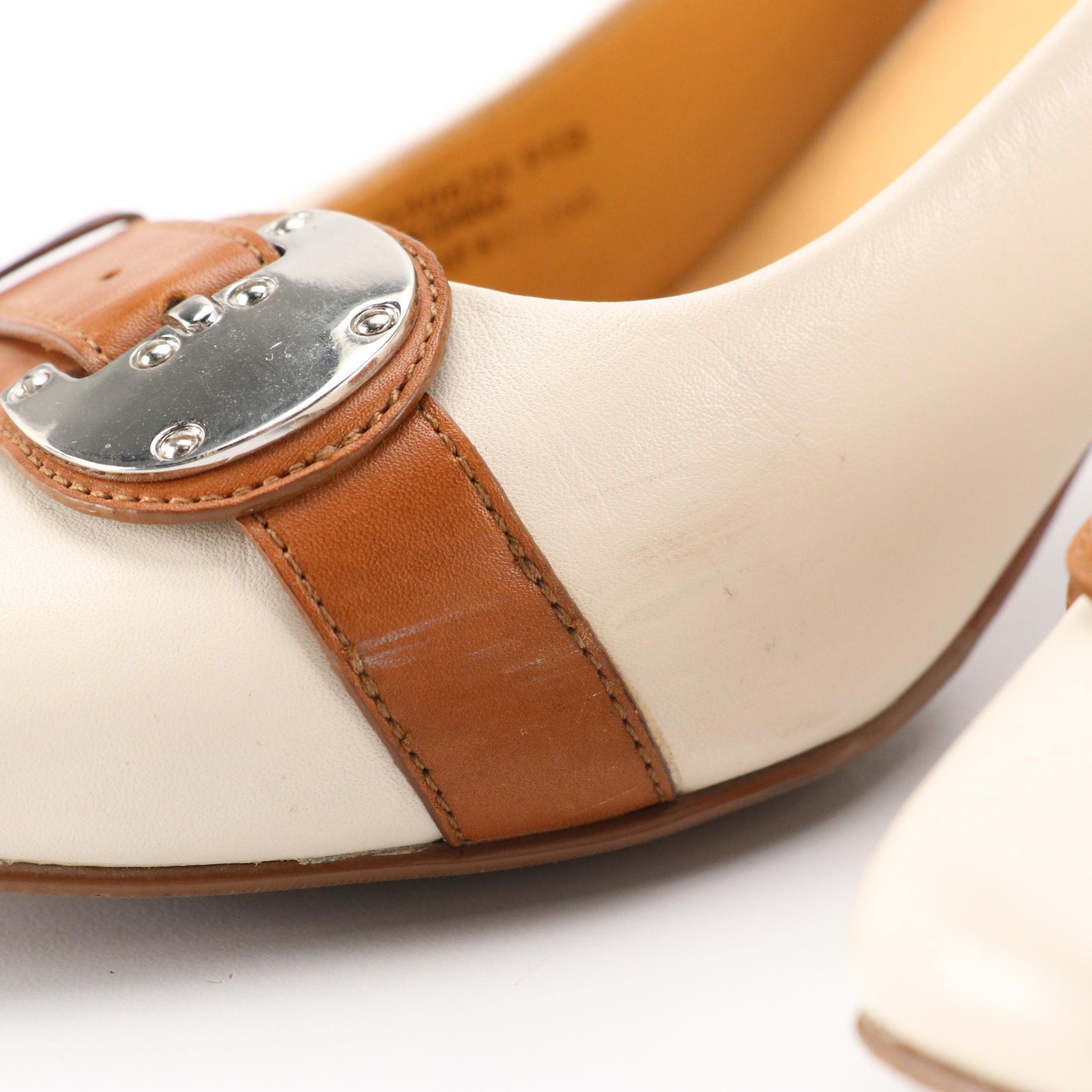 Salvatore Ferragamo and Bruno Magli Wingtip Style Heels with Cole Haan Pumps