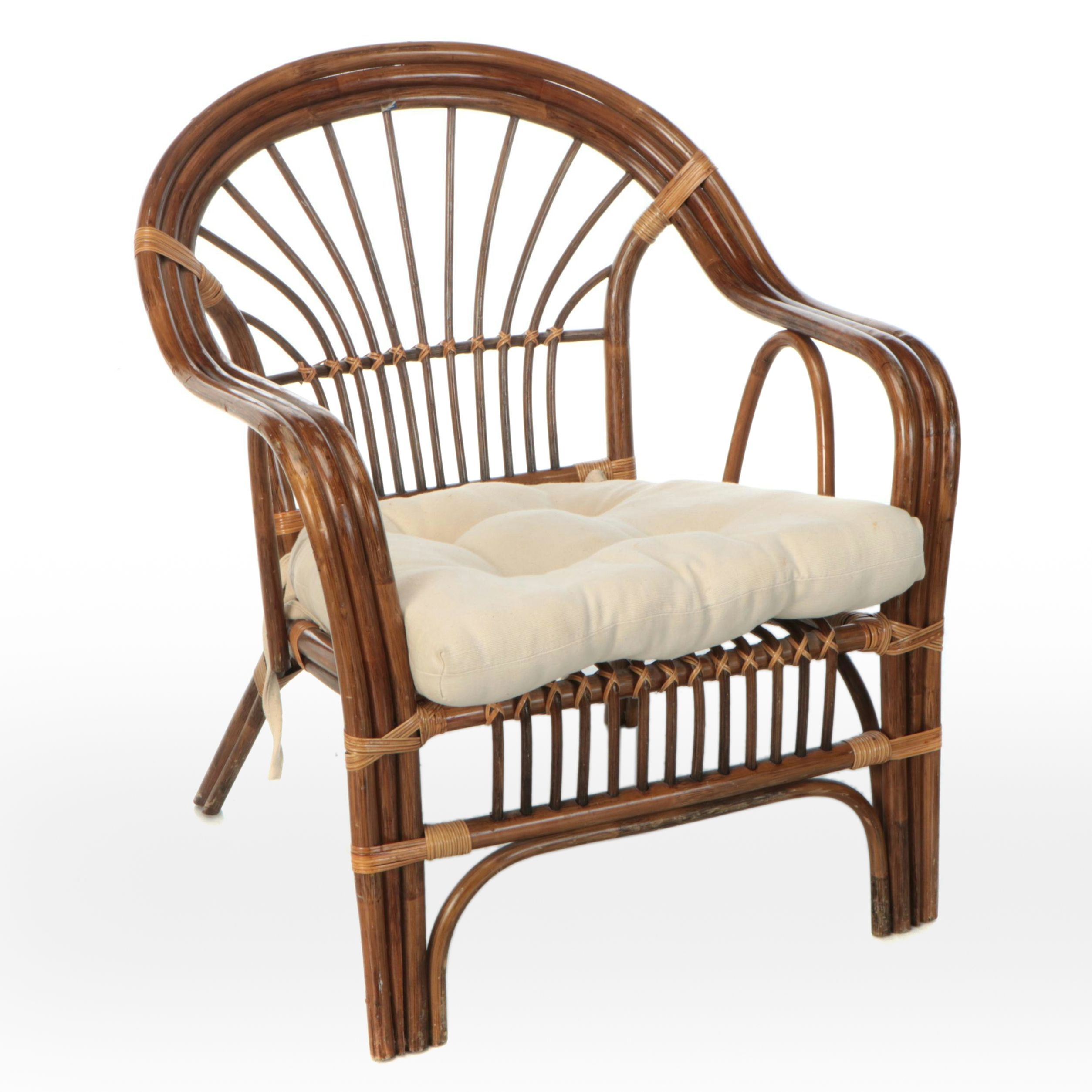 Rattan Cushioned Armchair Chair