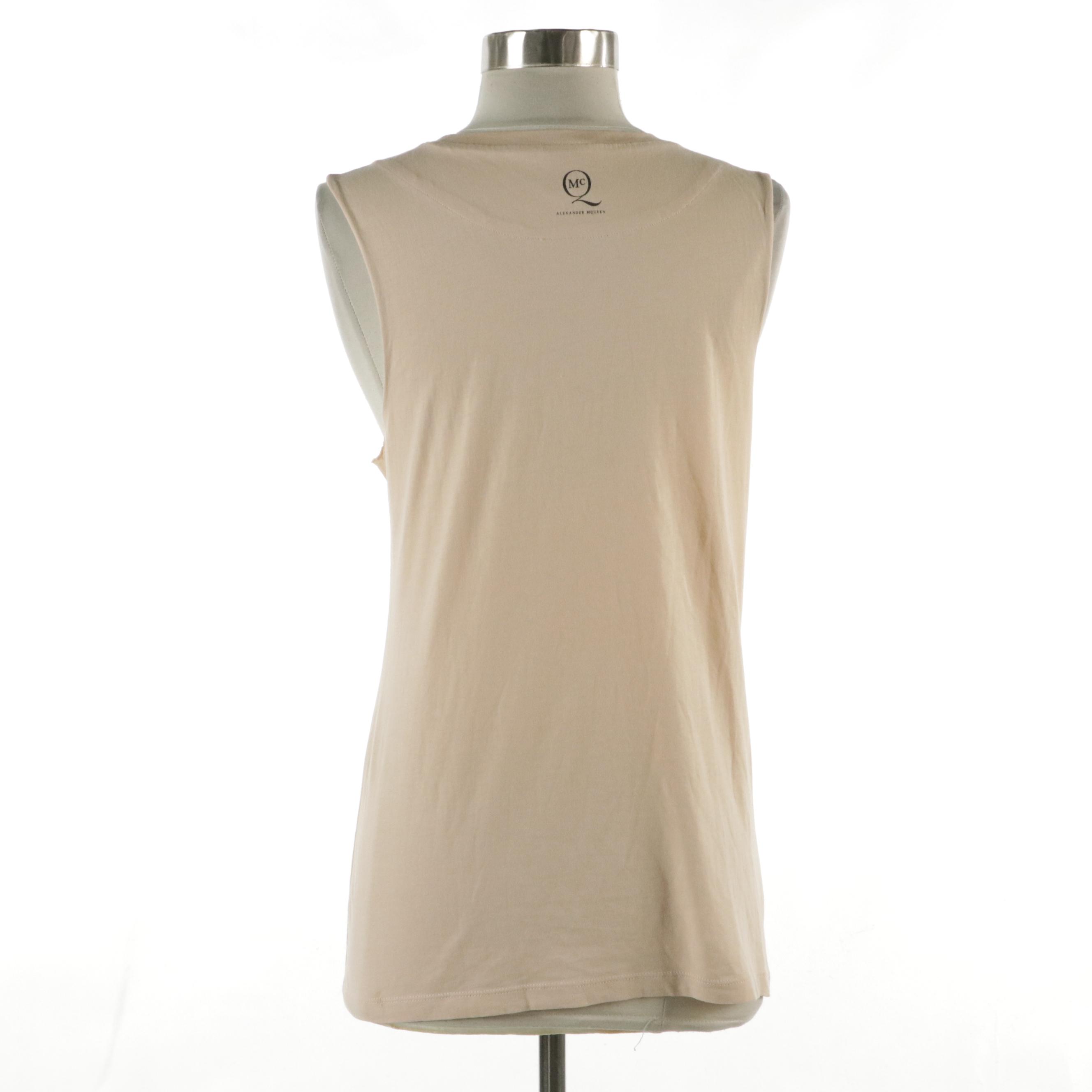 Alexander McQueen Pale Pink Harness Printed Cotton Tank Top