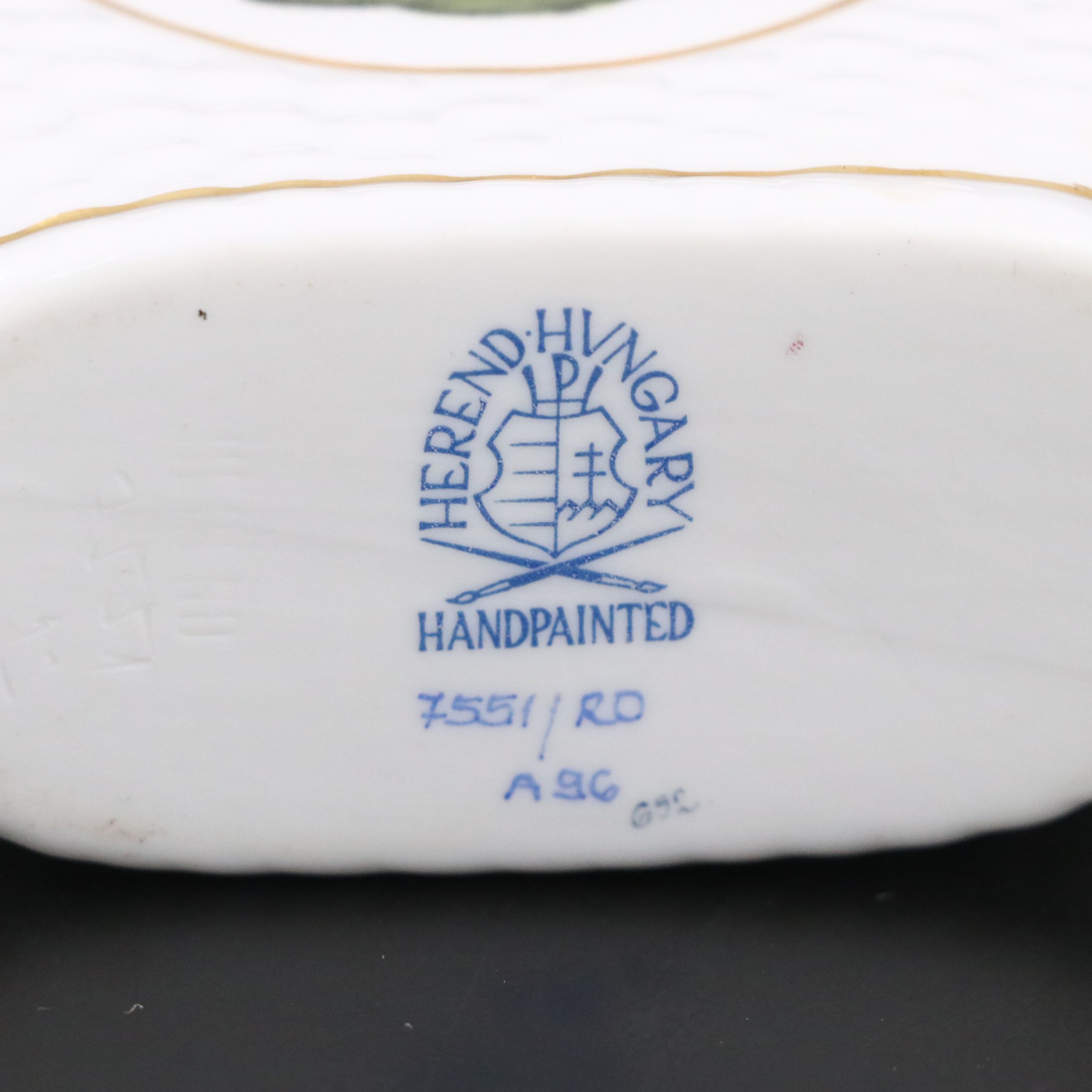 Herend "Rothschild Bird" Small Porcelain Basket, 1996